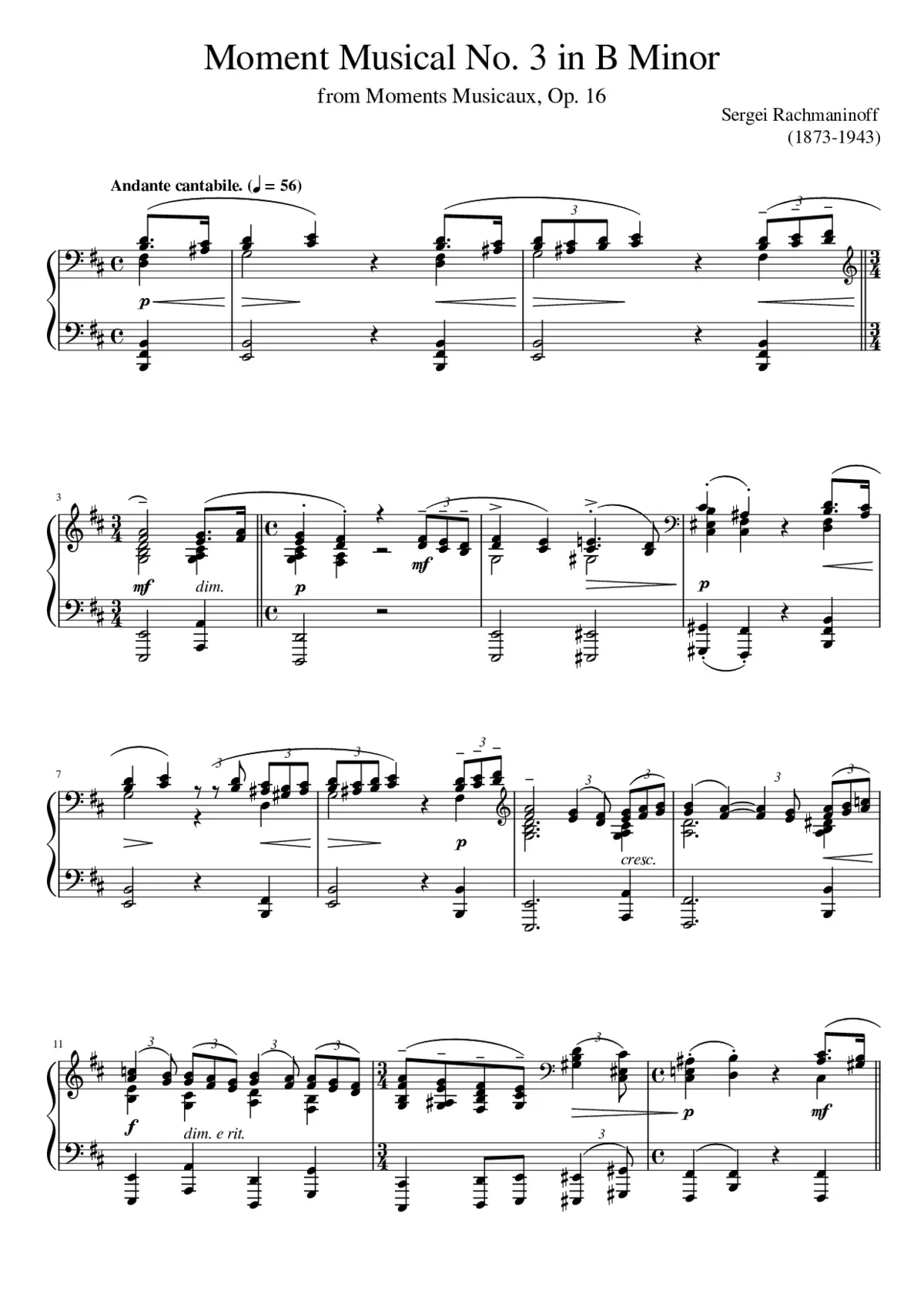 Moments Musicaux Op.16 - Page 1