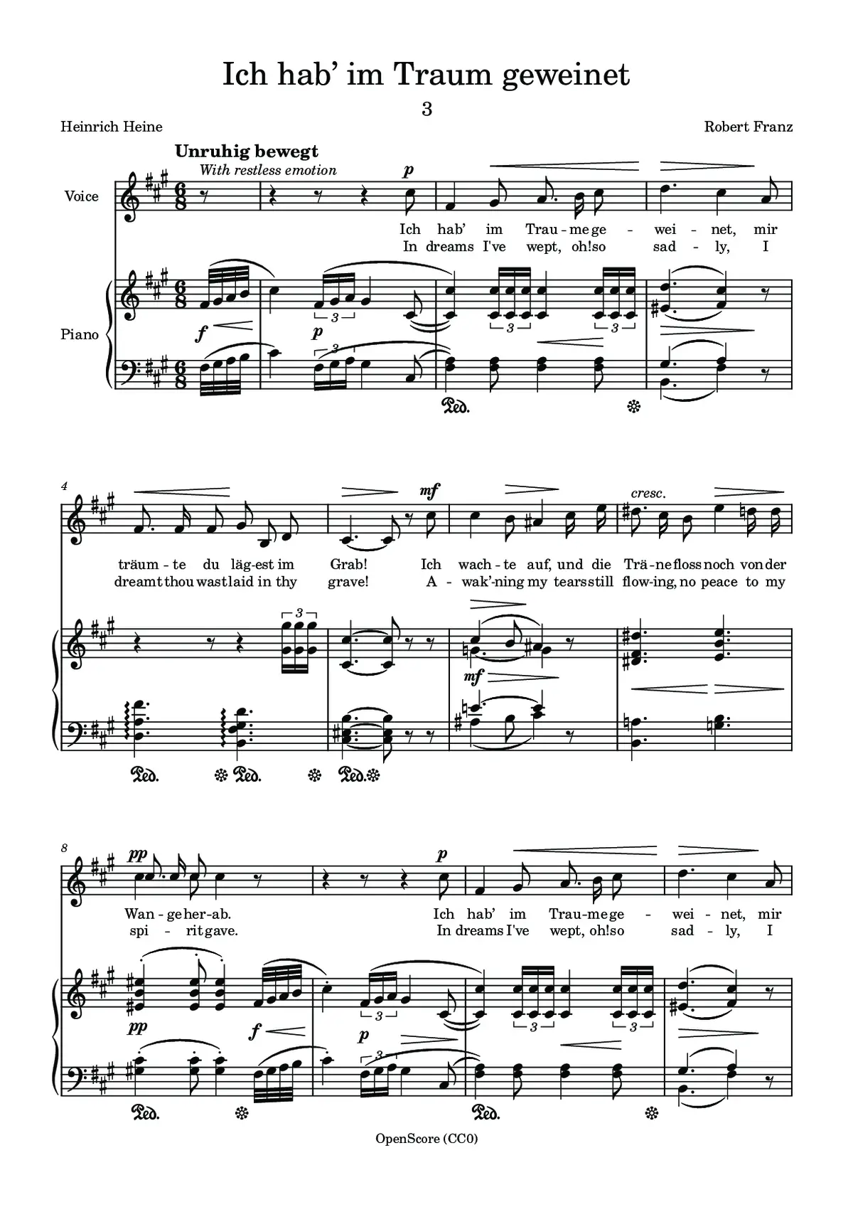 Ich hab’ im Traum geweinet - Page 1