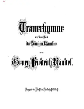 Funeral Anthem for Queen Caroline