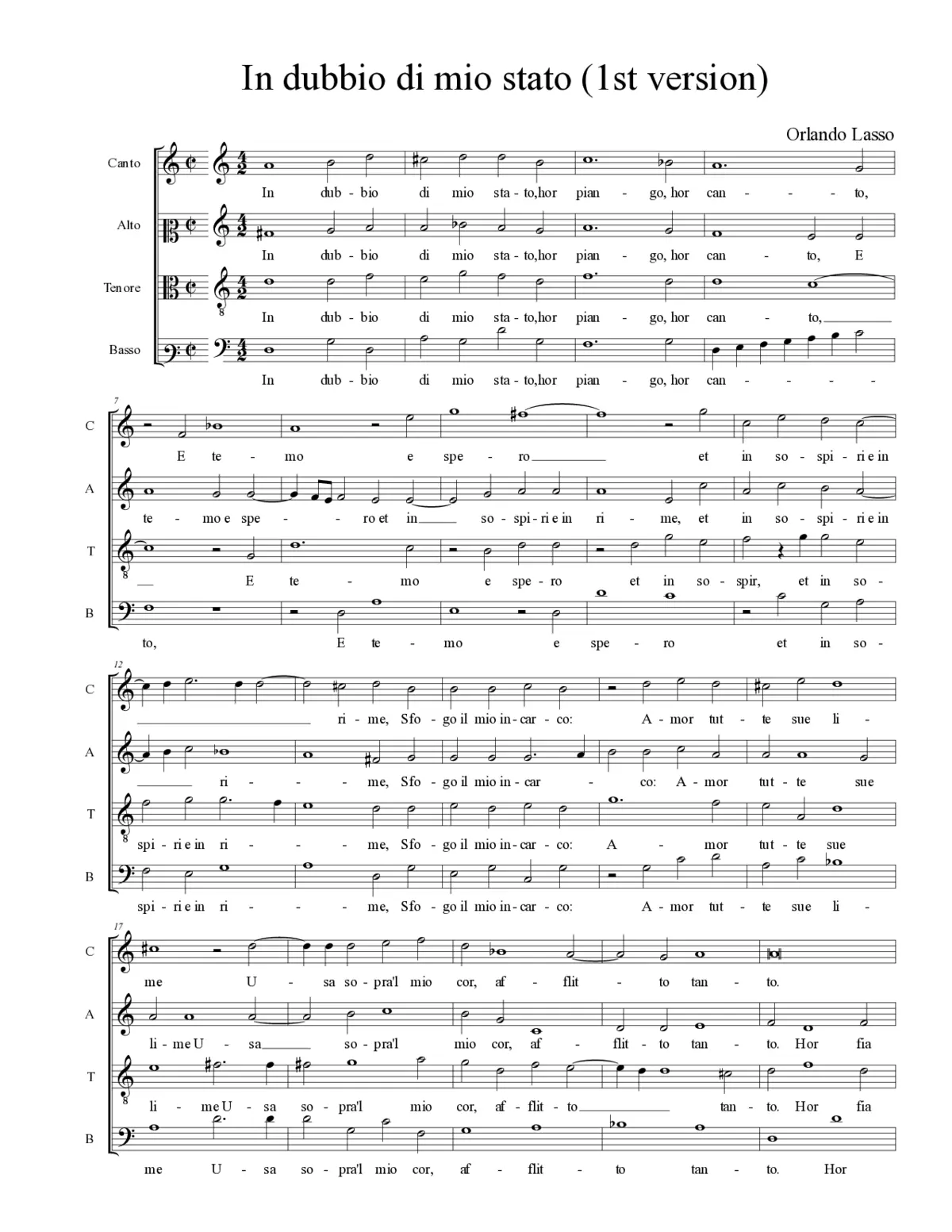 In dubbio di mio stato (1st version) - Page 1