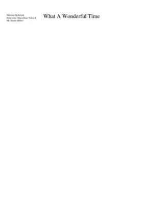 What A Wonderful Time Work In Progress