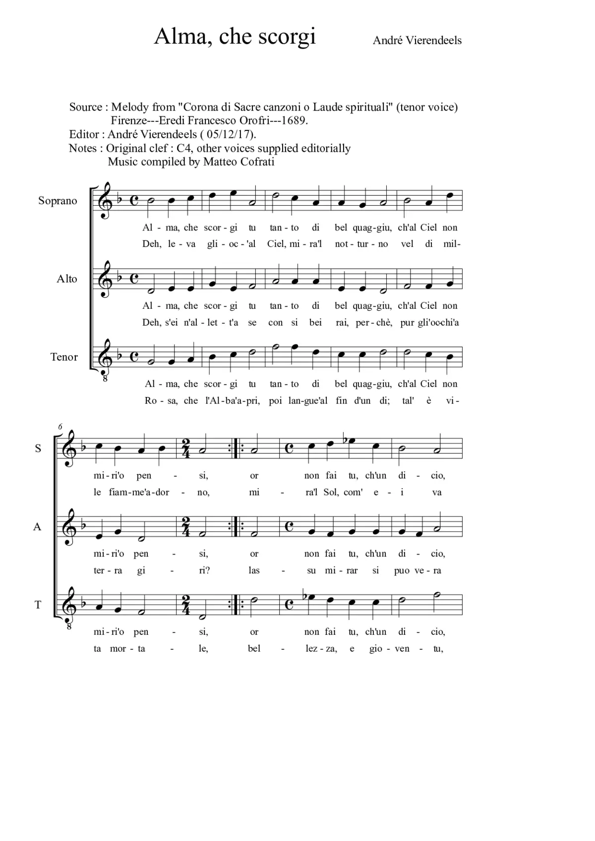 Alma, che scorgi - Page 1
