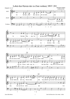 Lobet den Herren, der zu Zion wohnet, SWV 293