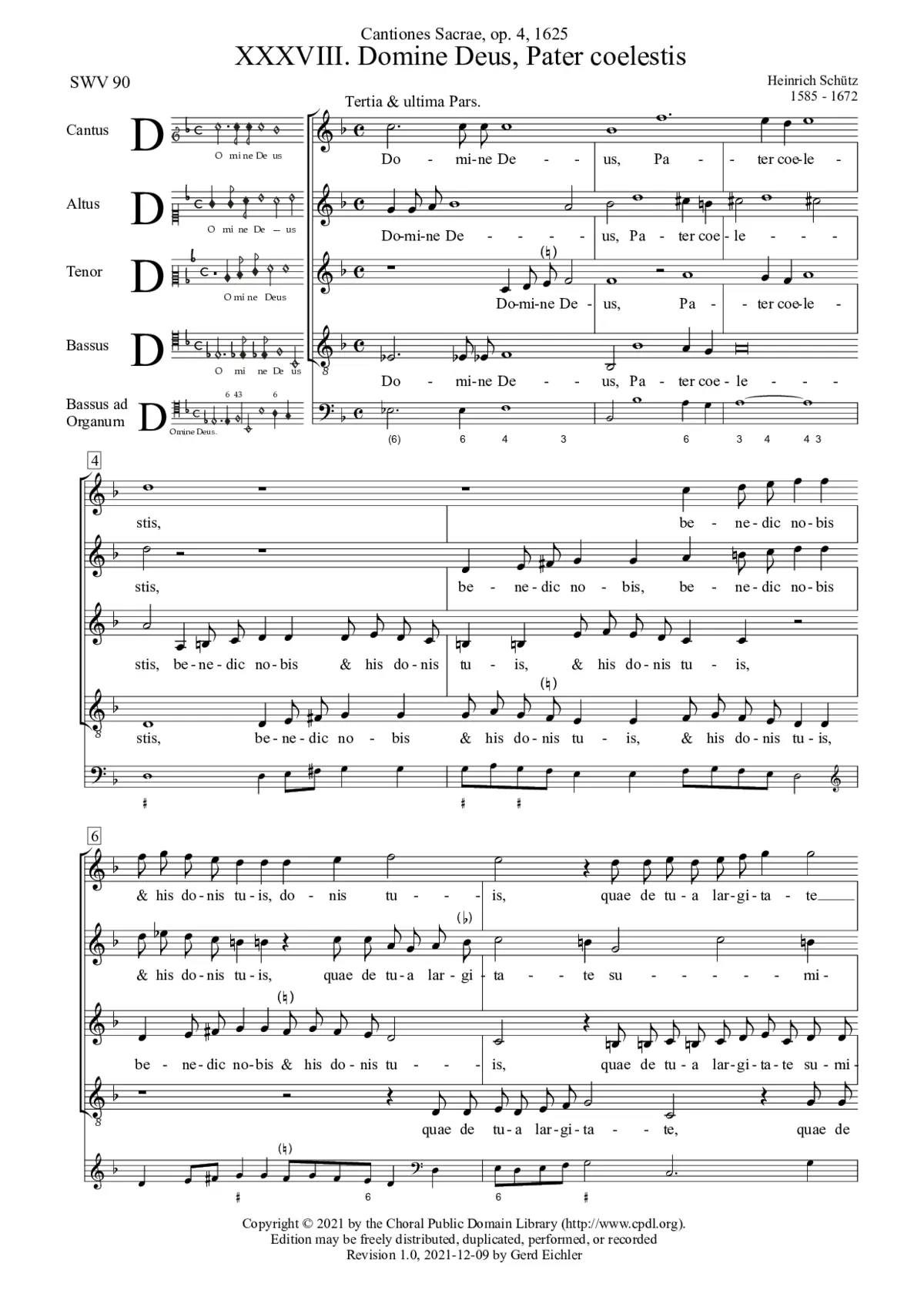 Domine Deus, Pater coelestis, benedic nobis, SWV 90 - Page 1