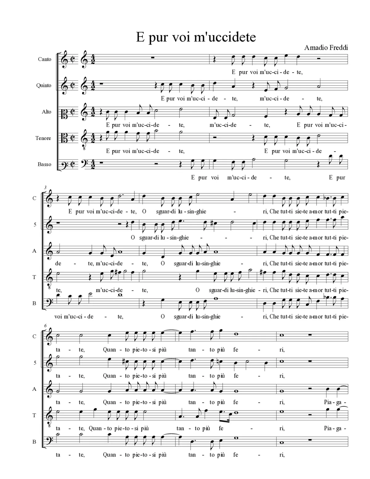 E pur voi m'uccidete - Page 1