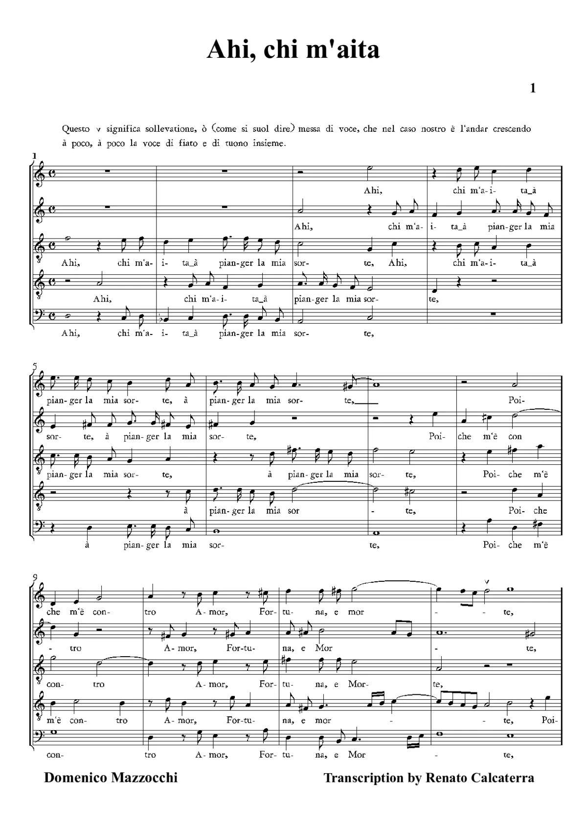 Ahi, chi m'aita - Page 1