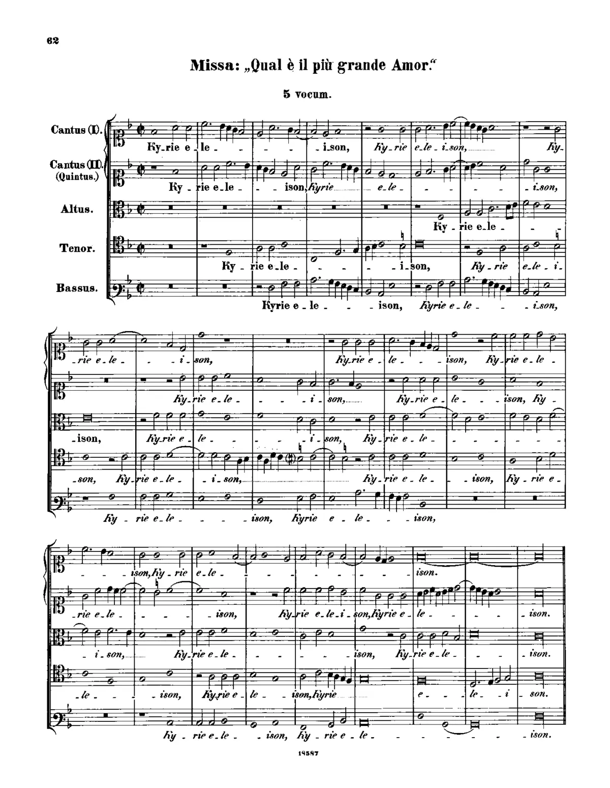 Missa Qual è il più grande amor - Page 1