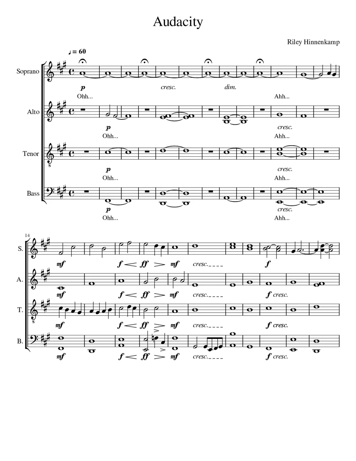 Audacity - Riley Hinnenkamp - Page 1