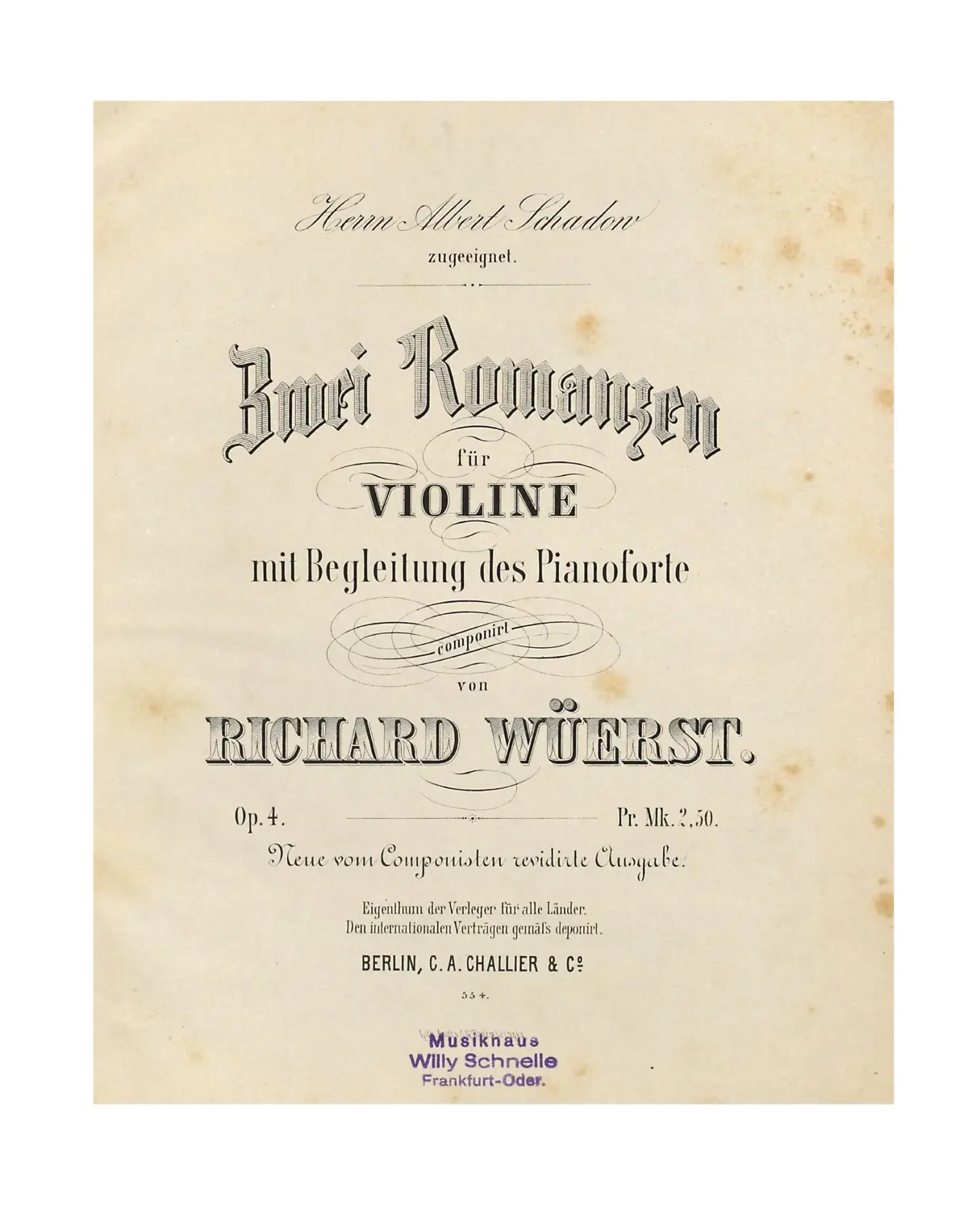 2 Romanzen für Violine mit Begleitung des Pianoforte - Page 1