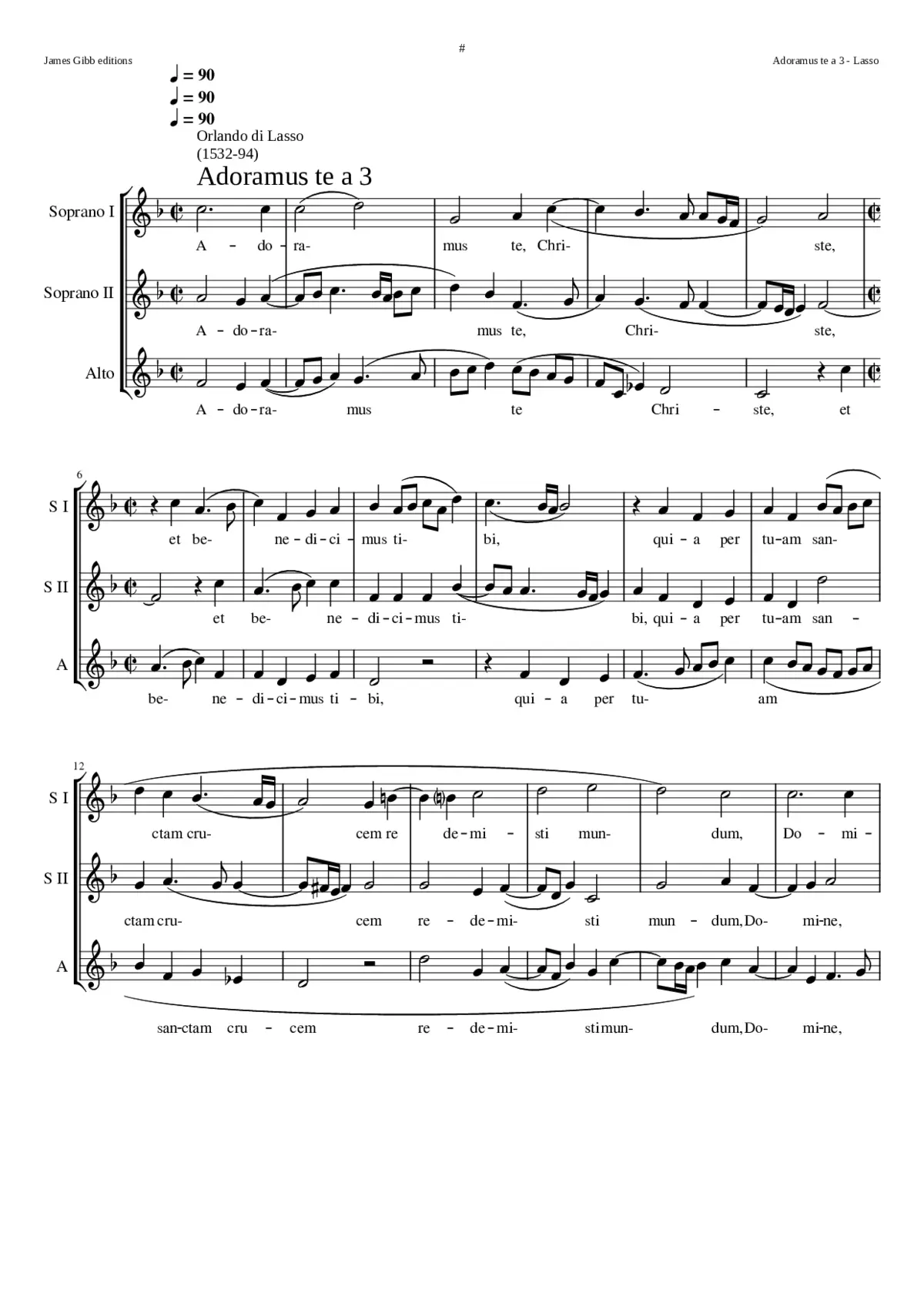 Adoramus te Christe (starting on full triad see disambiguation page) - Page 1