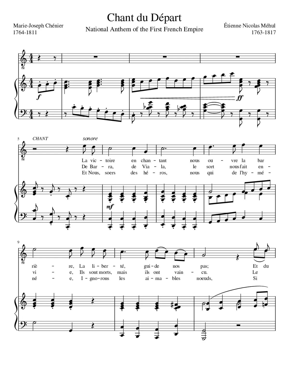 Chant du départ - Page 1