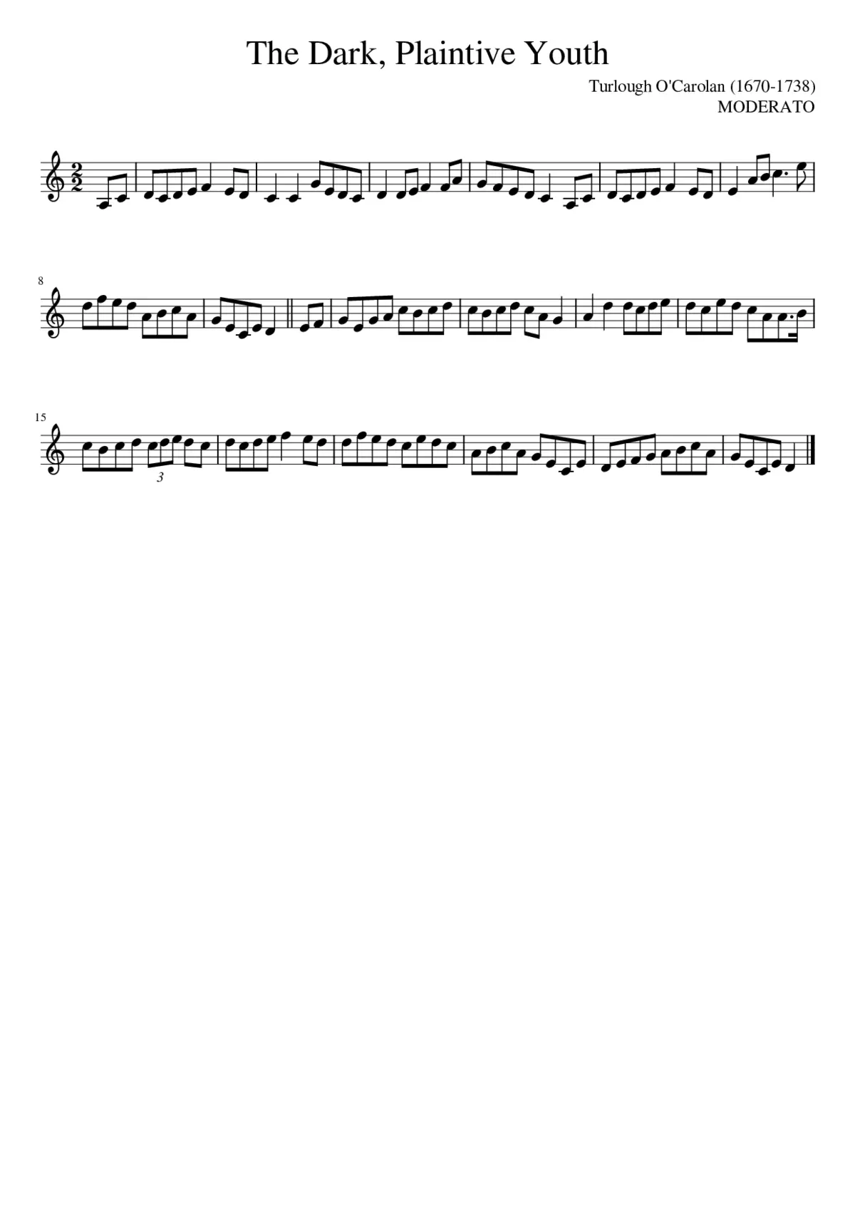 The Dark Plaintive Youth - Page 1