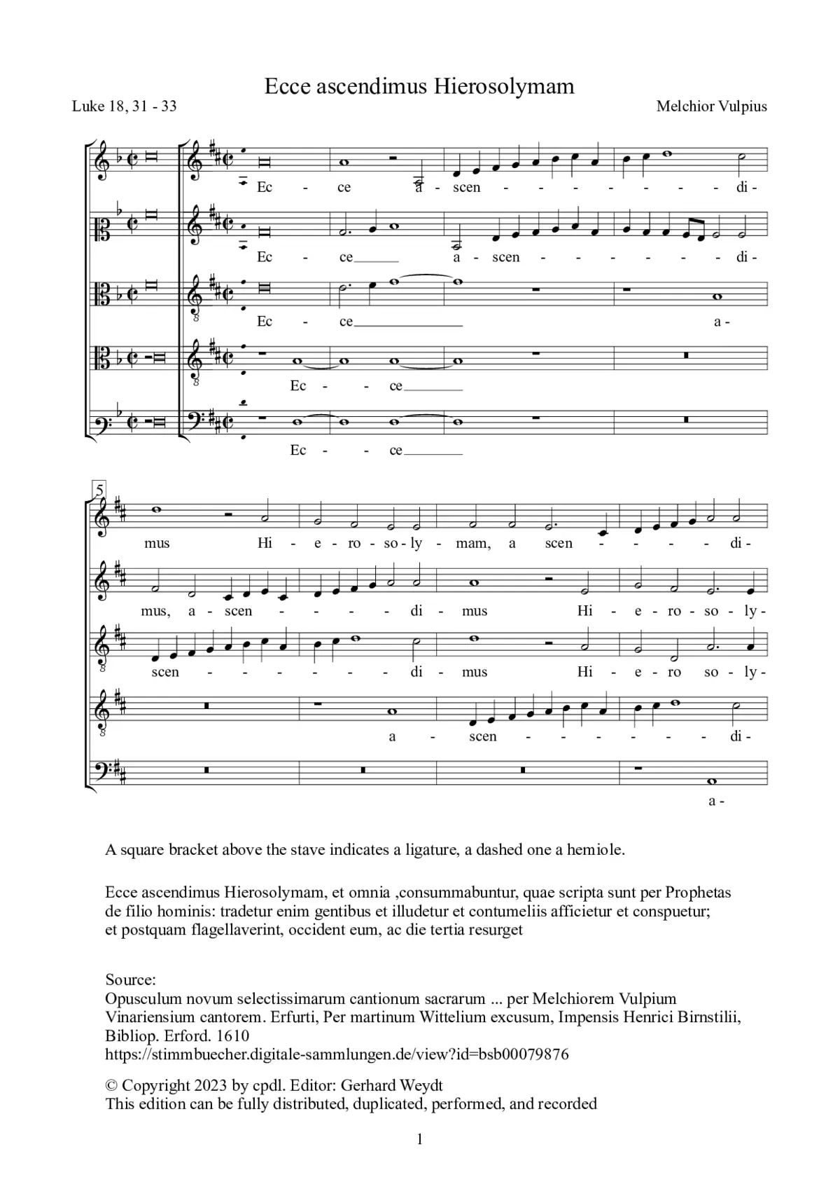 Ecce ascendimus Hierosolymam - Page 1