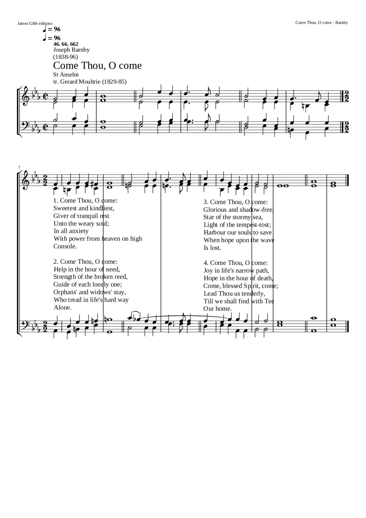 Come Thou O come - Page 1