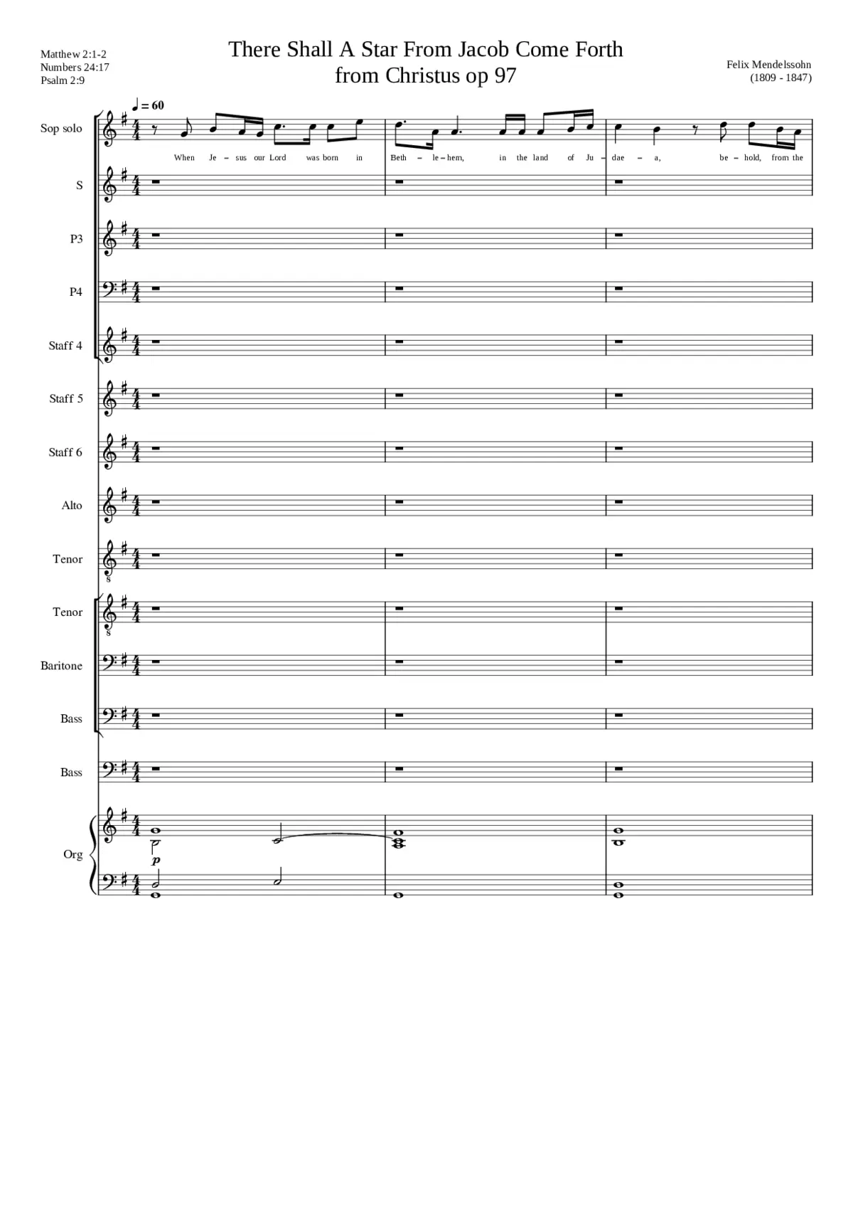 Da Jesus geboren ward - Wo ist der neugeboren Op. 97 more generally known as Christus Op. 97 - Page 1