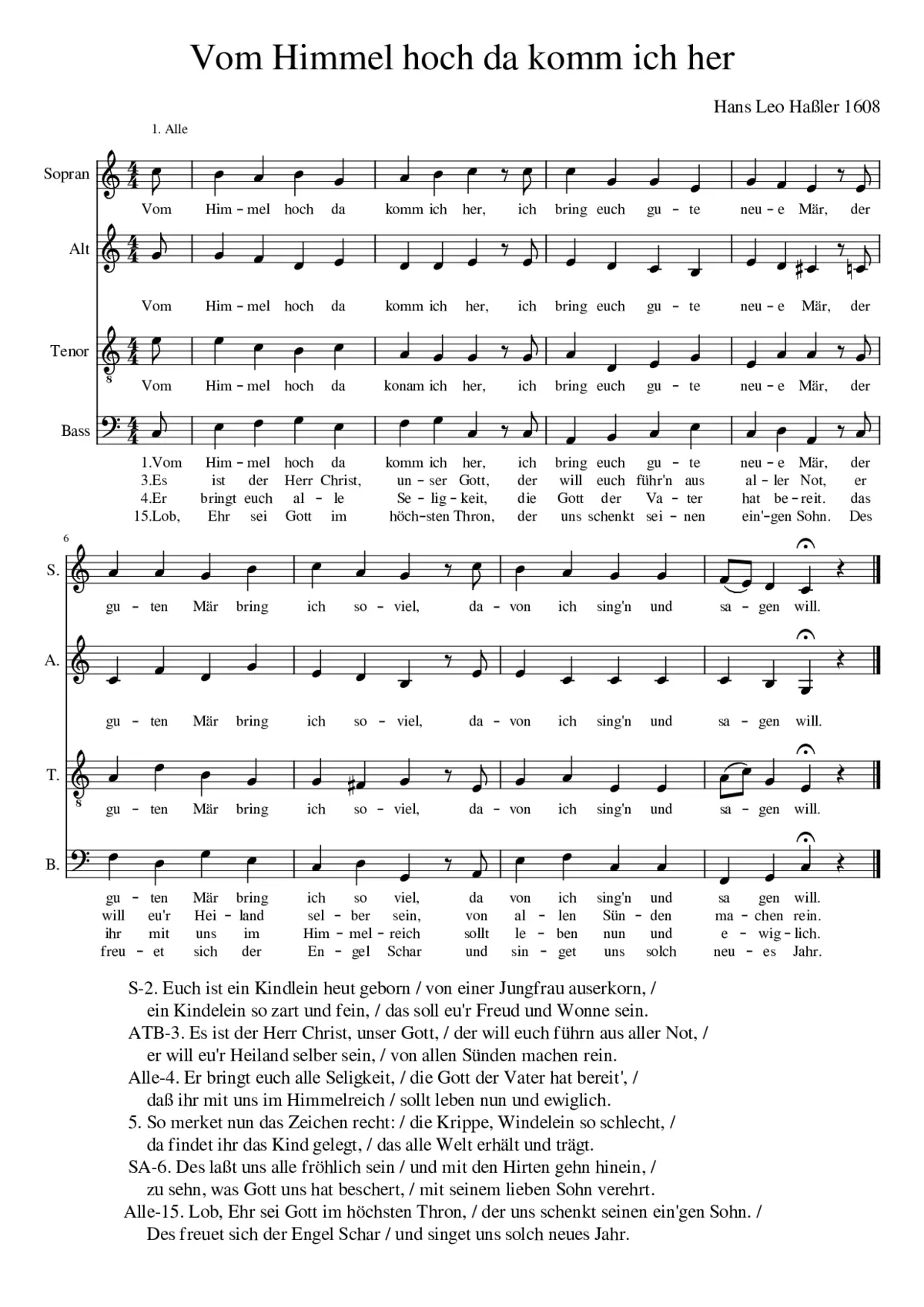 Vom Himmel hoch da komm ich her BWV 769 - Page 1