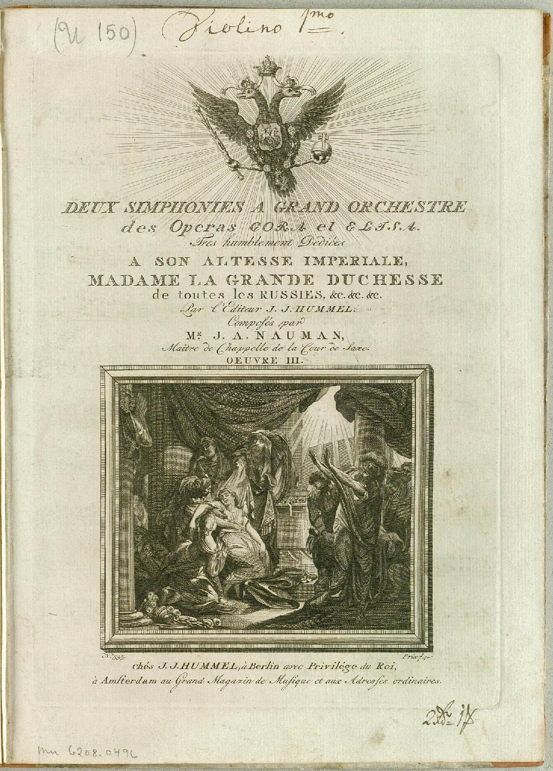 2 Symphonies from the Operas Cora and Elisa - Page 1