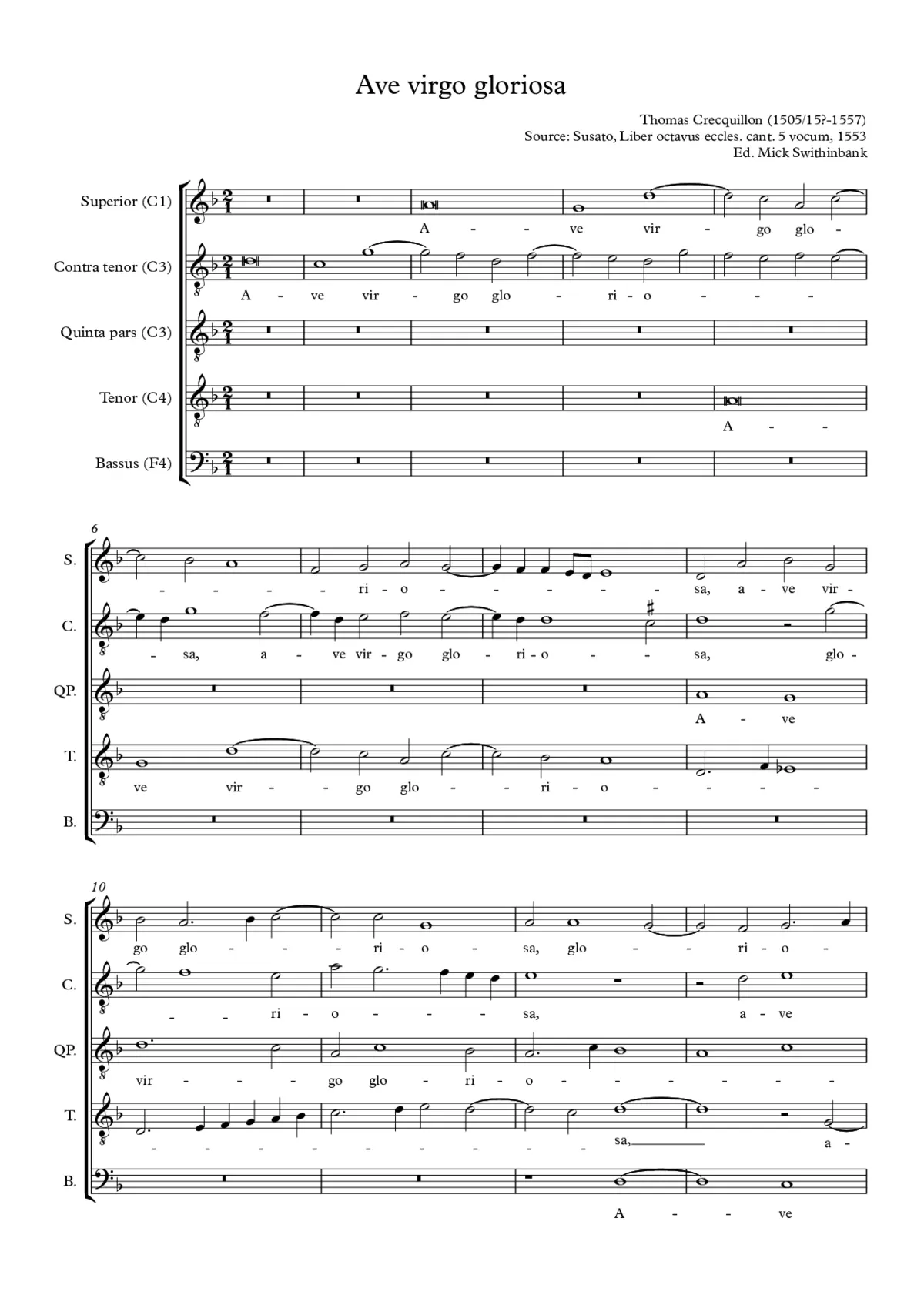 Ave virgo gloriosa, stella - Page 1