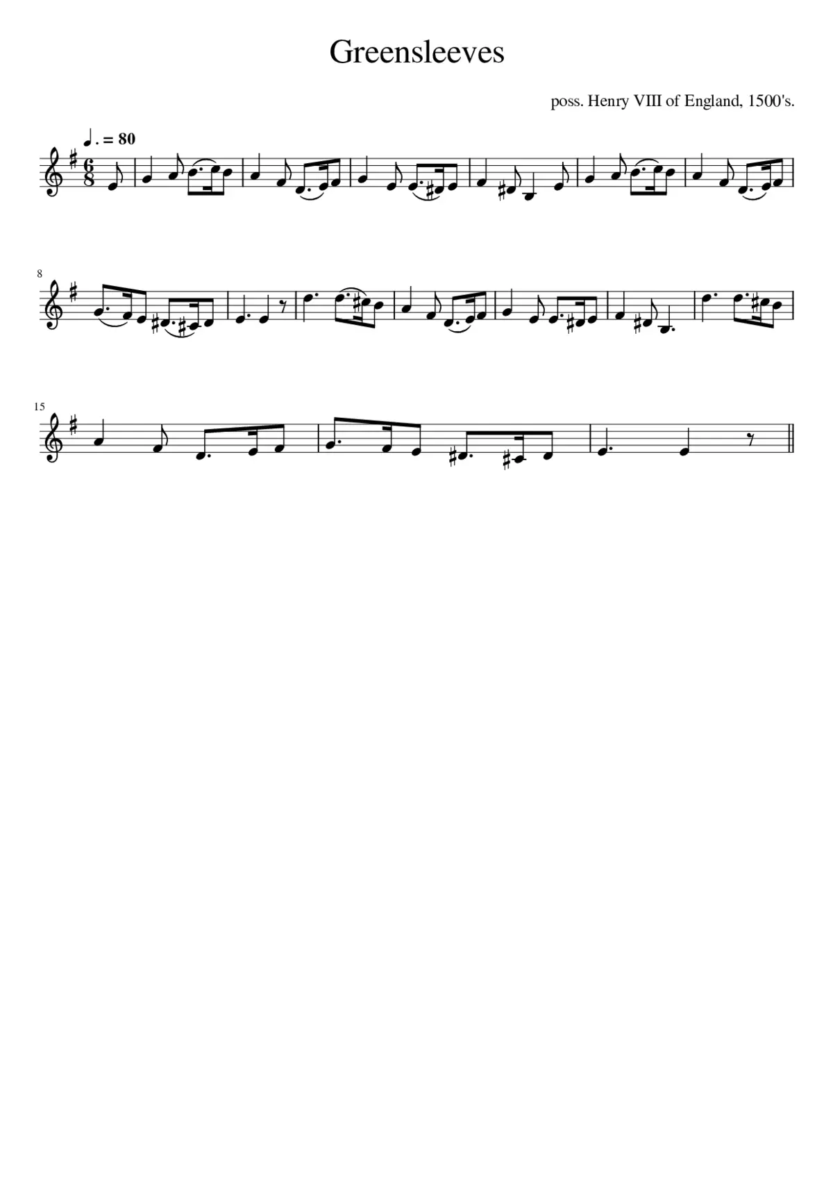 Greensleeves - Page 1