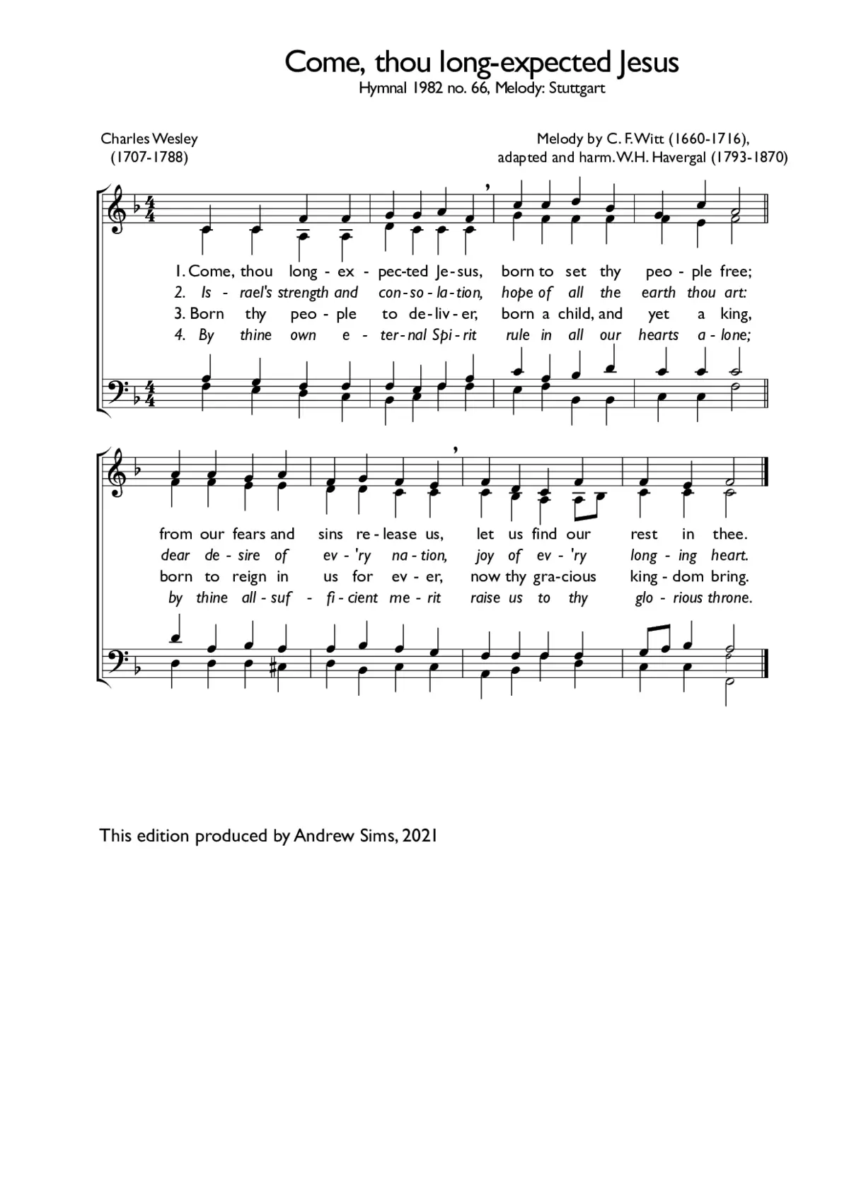 Come, thou long-expected Jesus - Page 1