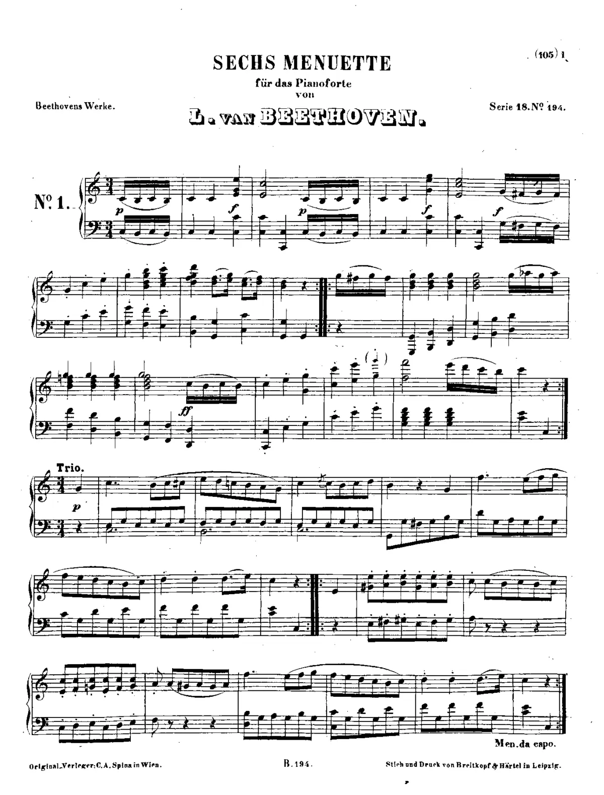 6 Minuets - Page 1