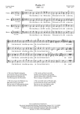 Wer wird, Herr, in der Hütten dein, SWV 111