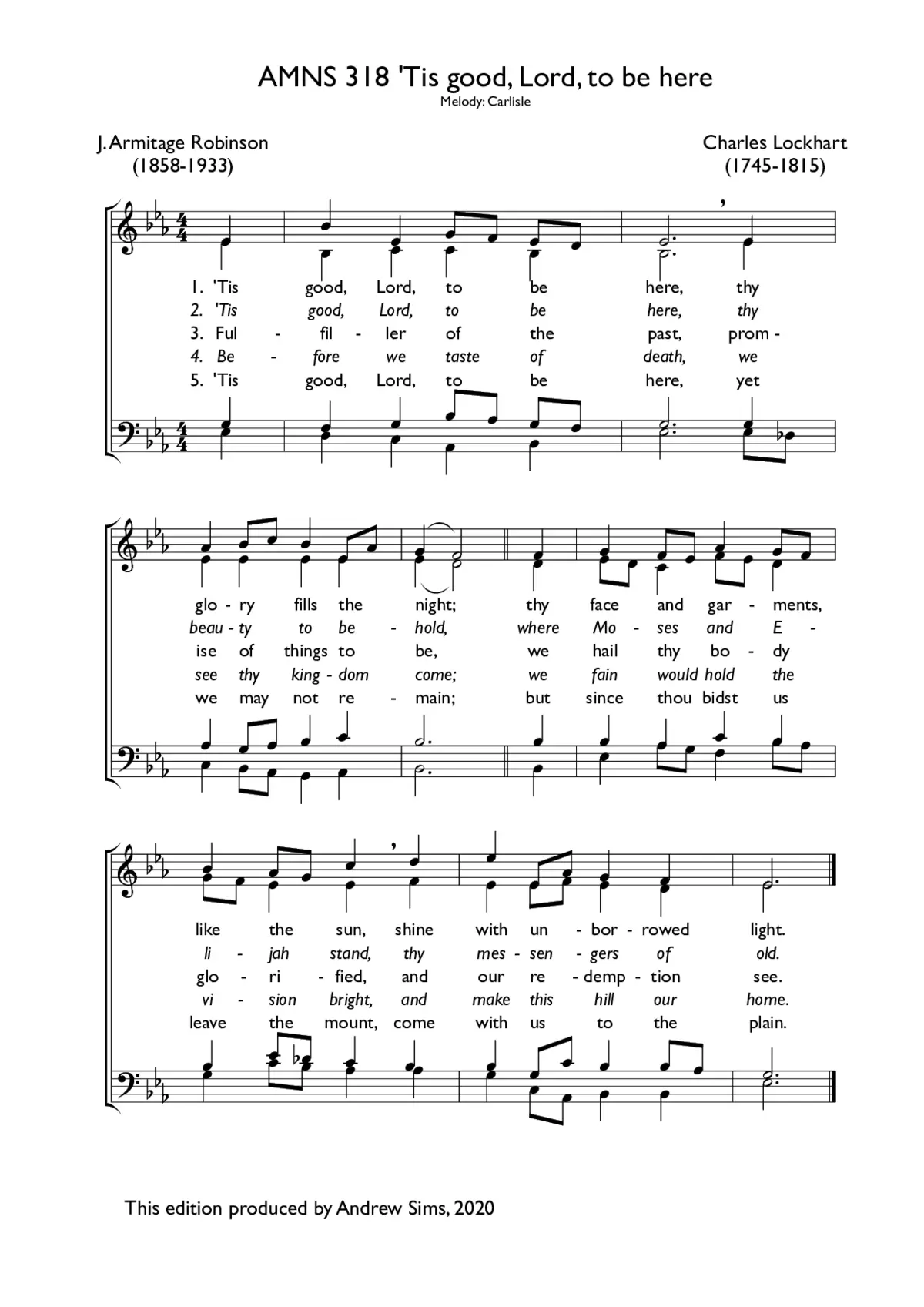 'Tis good, Lord, to be here - Page 1