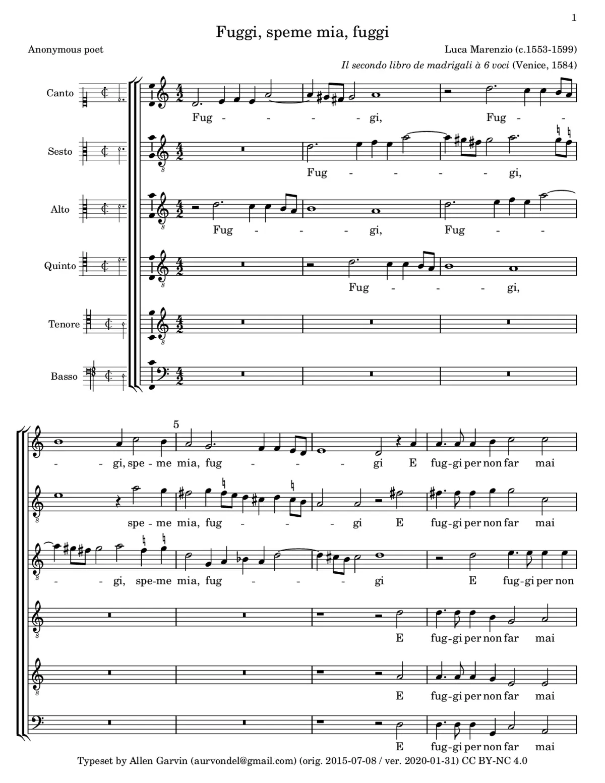 Fuggi, speme mia, fuggi - Page 1