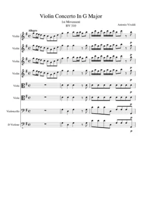 Violin Concerto In G Major Rv 310