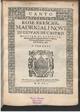 23 Madrigali 'Rose Fresche' a 3 voci