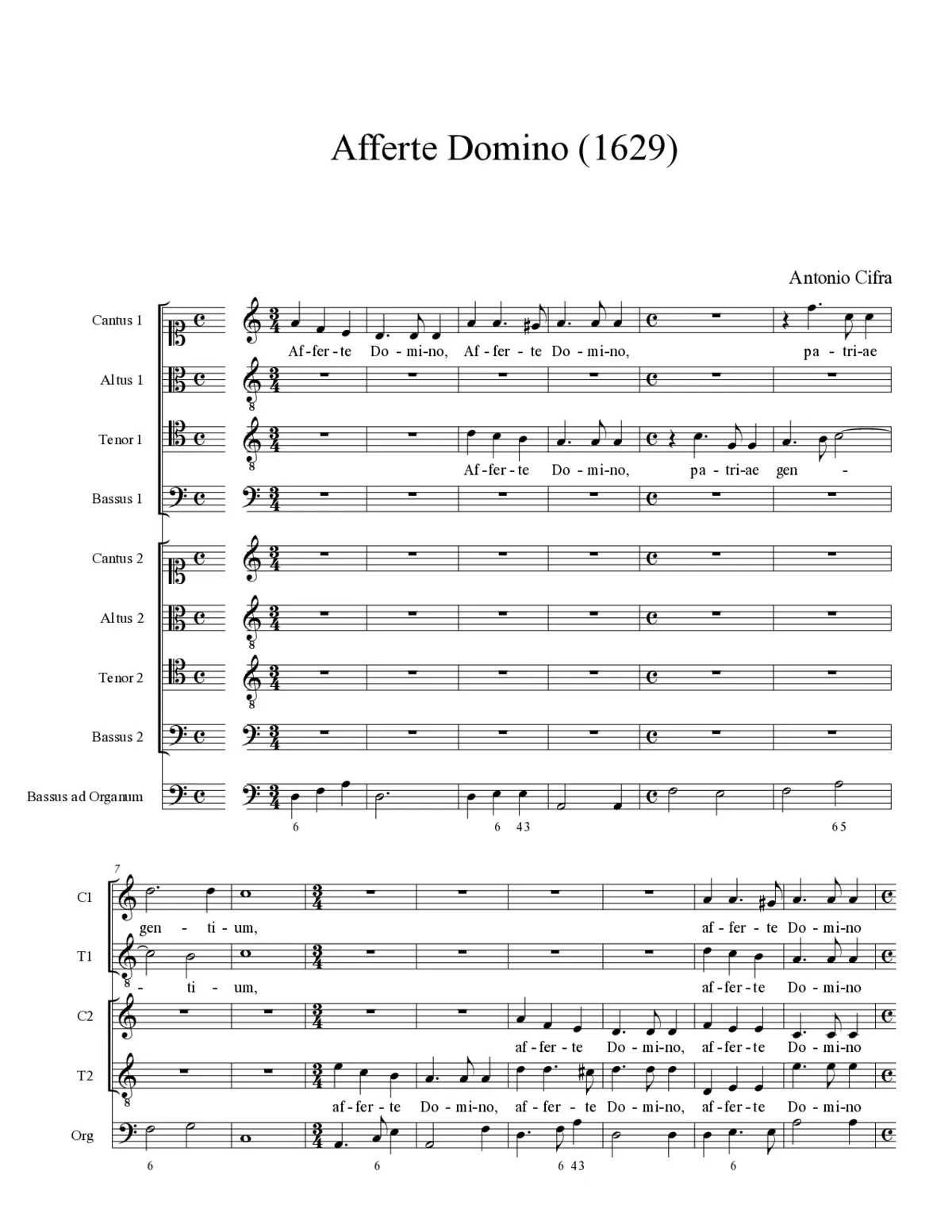 Afferte Domino (1629) - Page 1