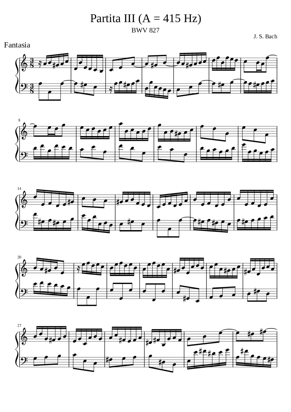 Partita in A minor BWV 827 - Page 1