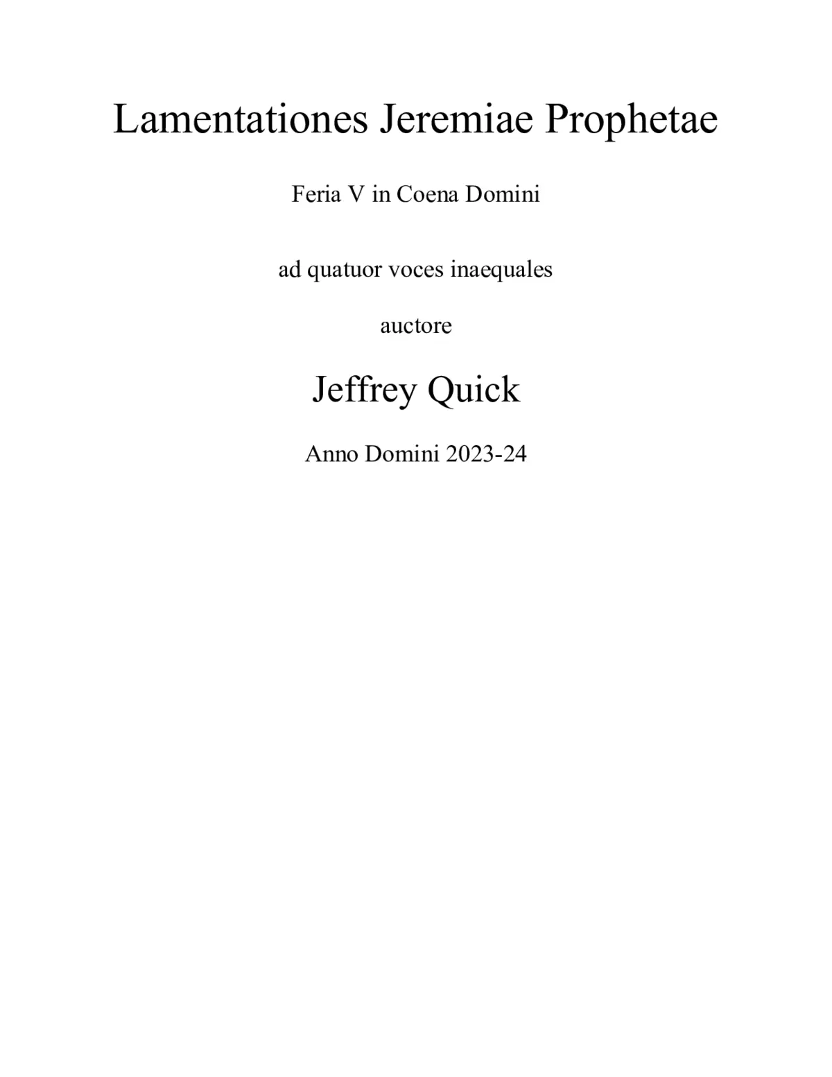 Lamentationes Jeremiae Prophetae - Page 1