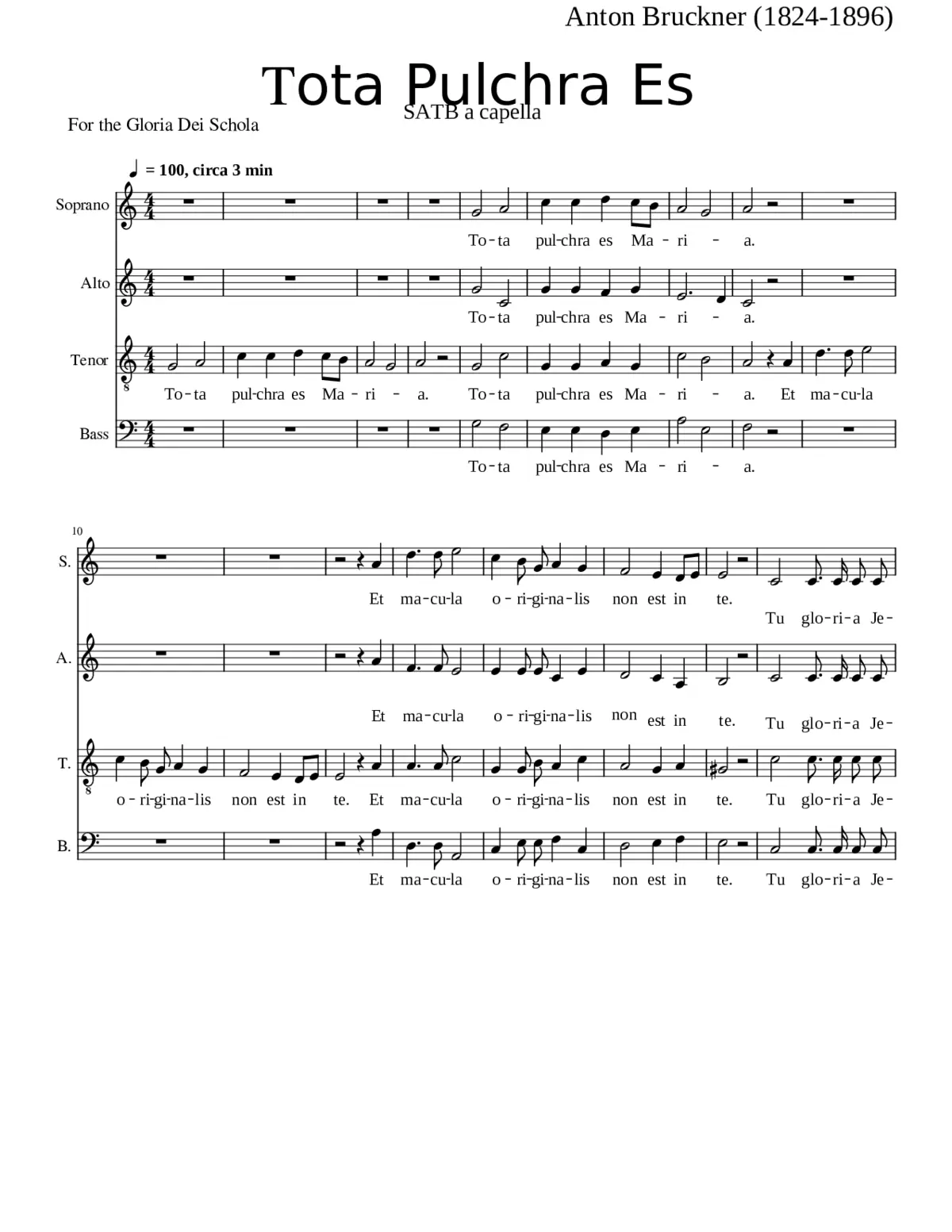 Tota pulchra es WAB 46 - Page 1