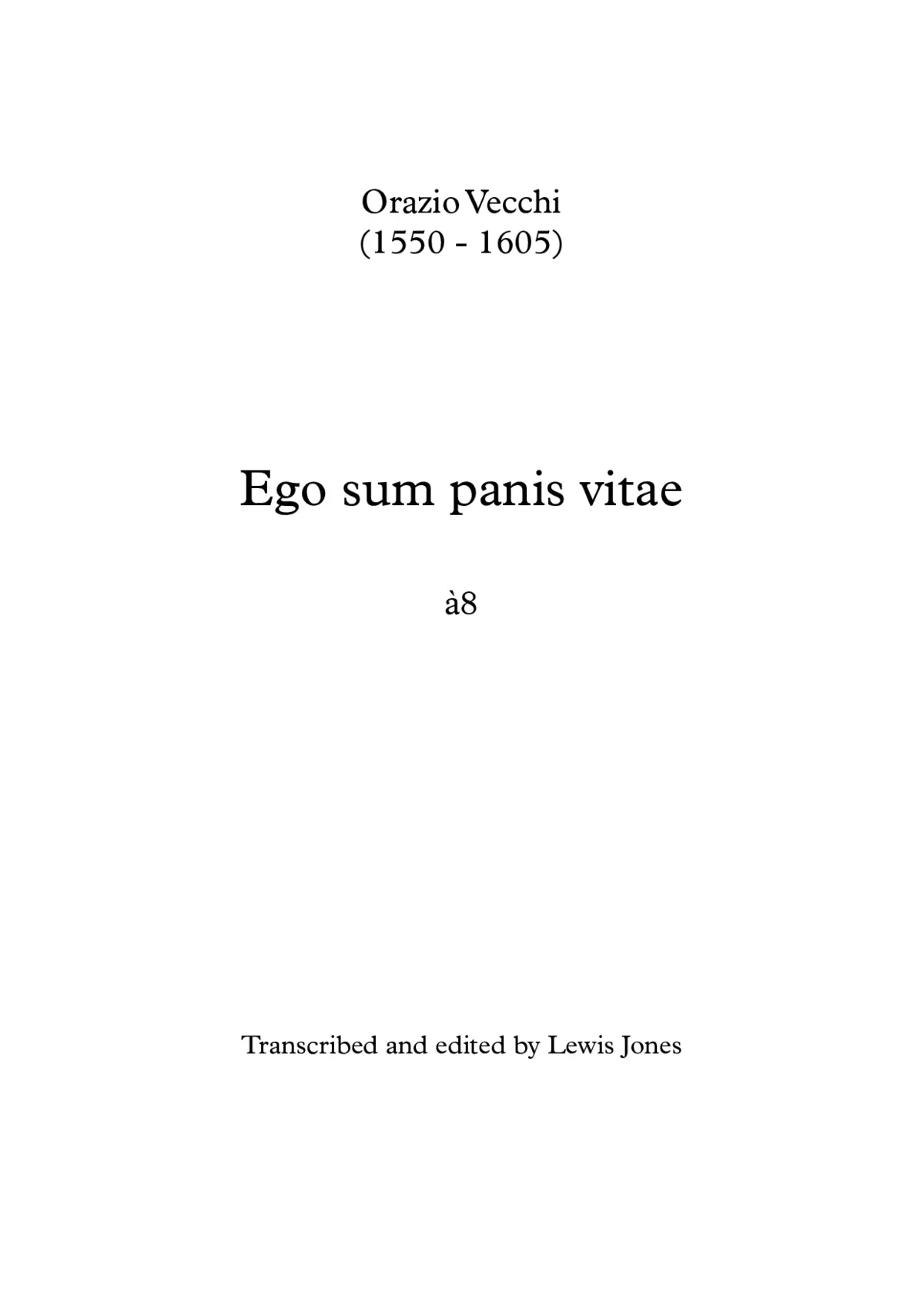 Ego sum panis vitae a 8 - Page 1