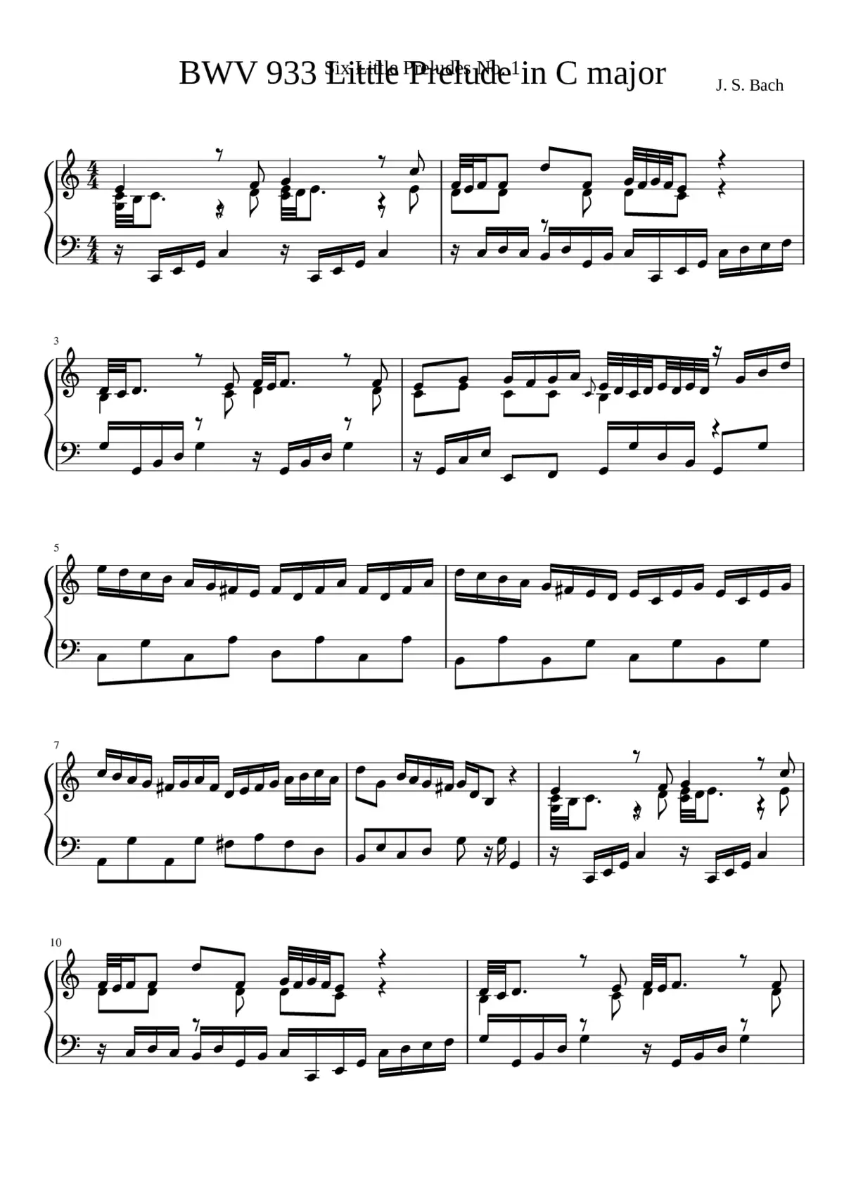 6 Kleine Präludien BWV 933-938 - Page 1