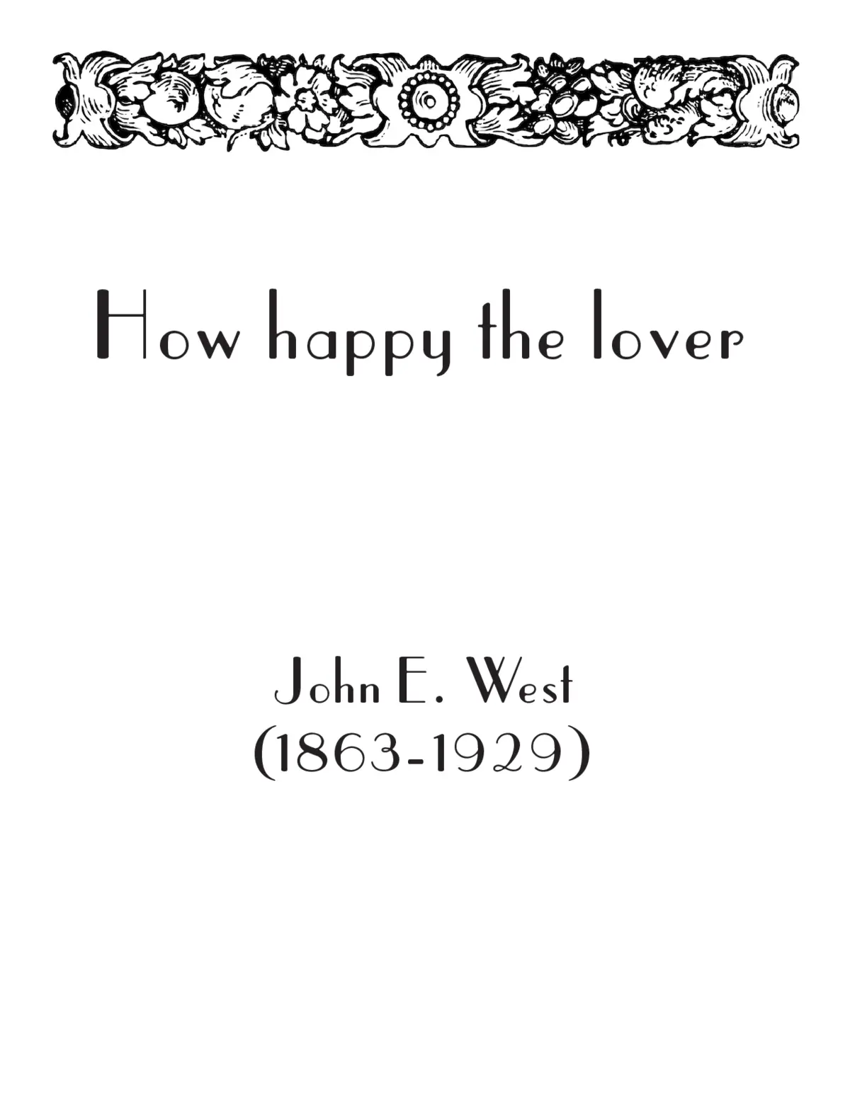 How happy the lover - Page 1
