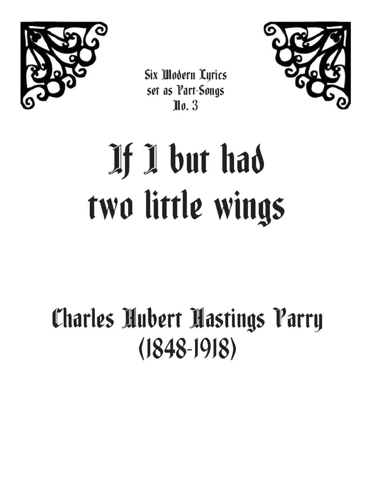If I had but two little wings - Page 1