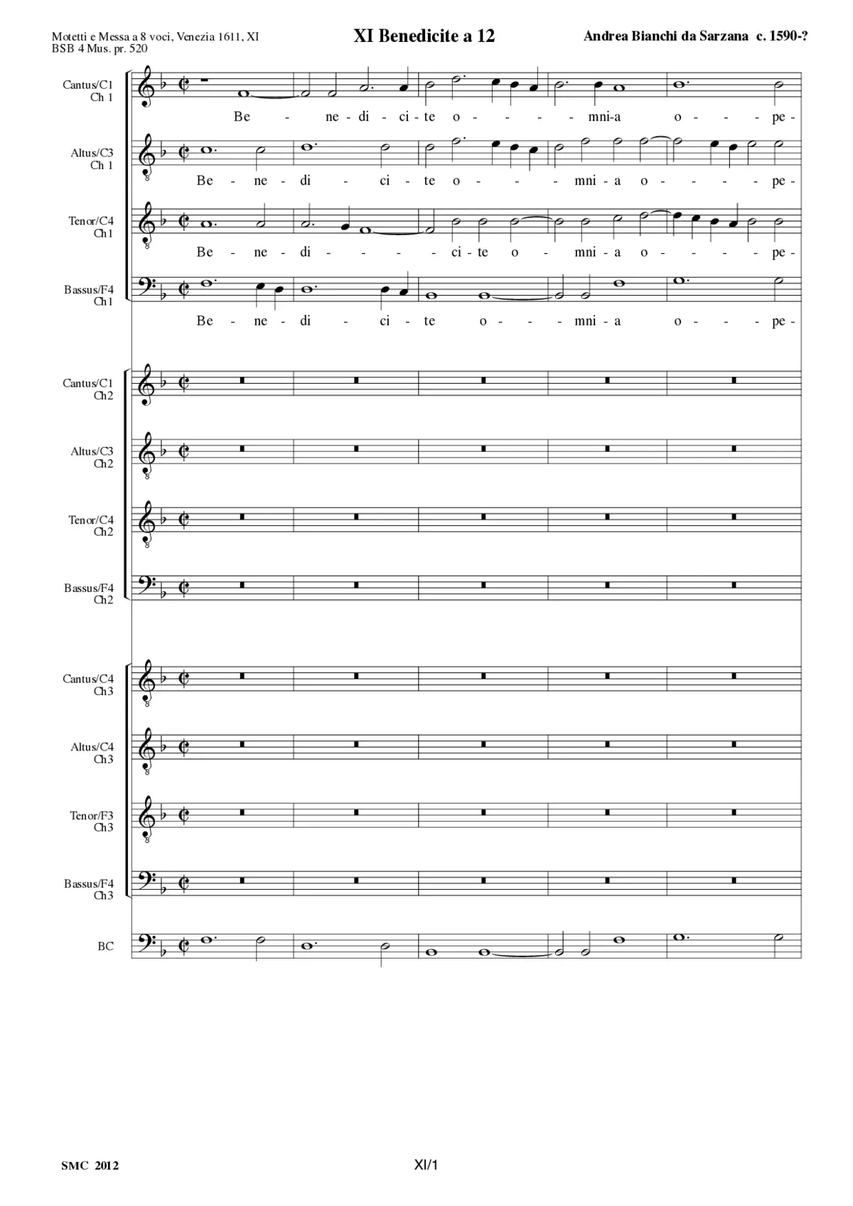 Benedicite a 12 - Page 1