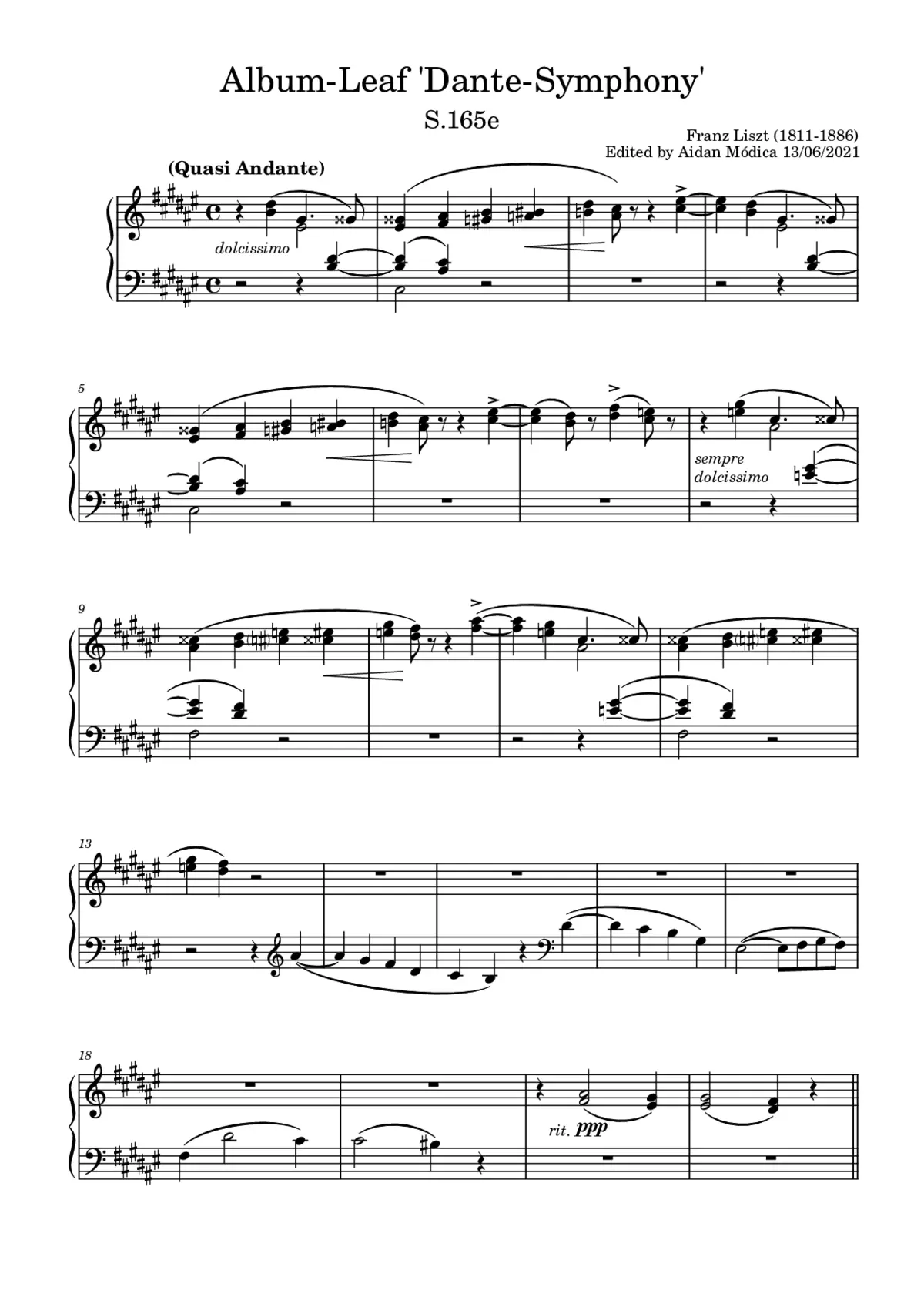 Album-Leaf 'Dante-Symphony' - Page 1