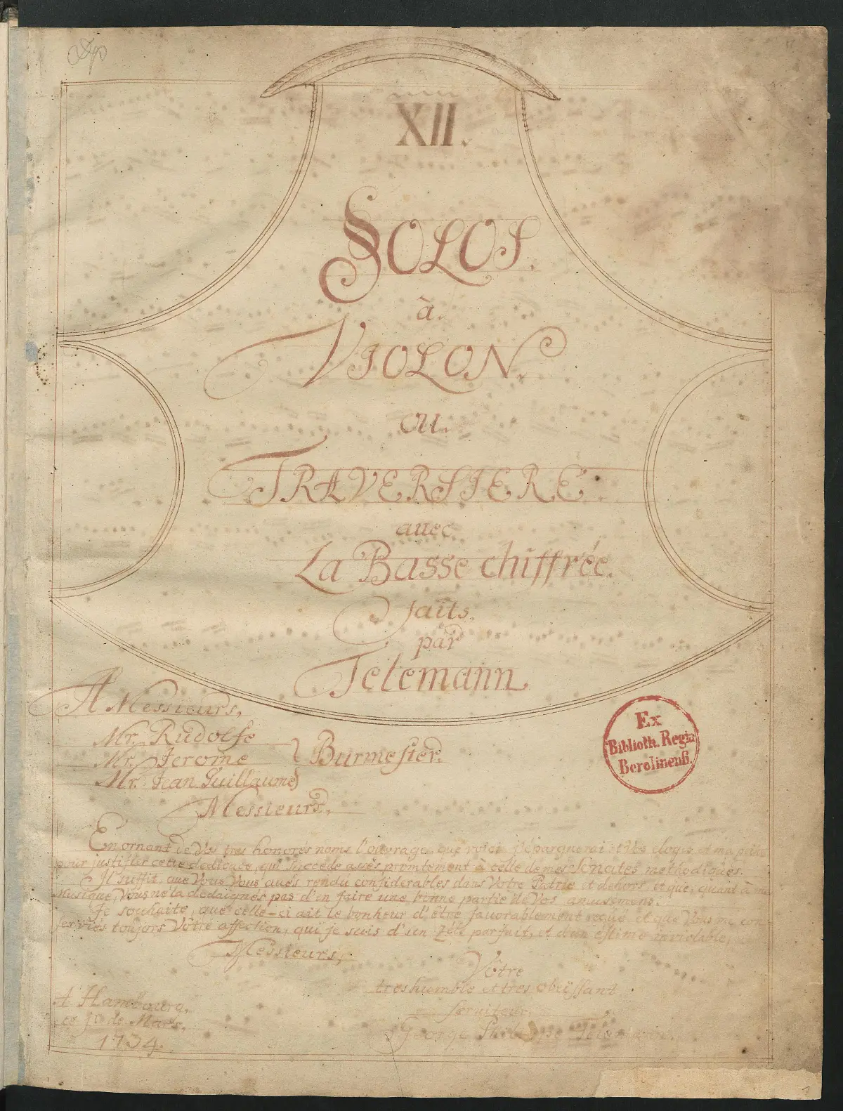 XII Solos à violon ou traversiere avec la basse chiffrée - Page 1