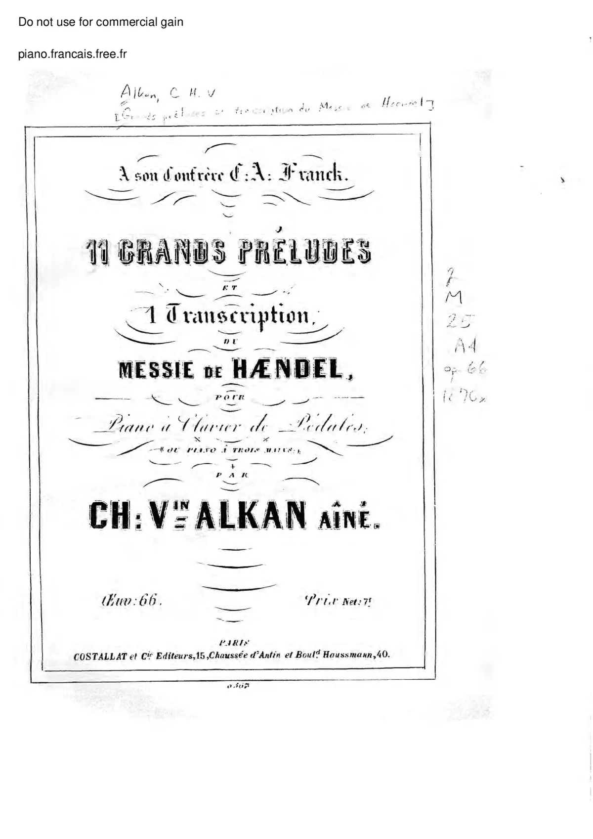 11 Grands préludes et 1 transcription du Messie de Hændel, Op.66 - Page 1