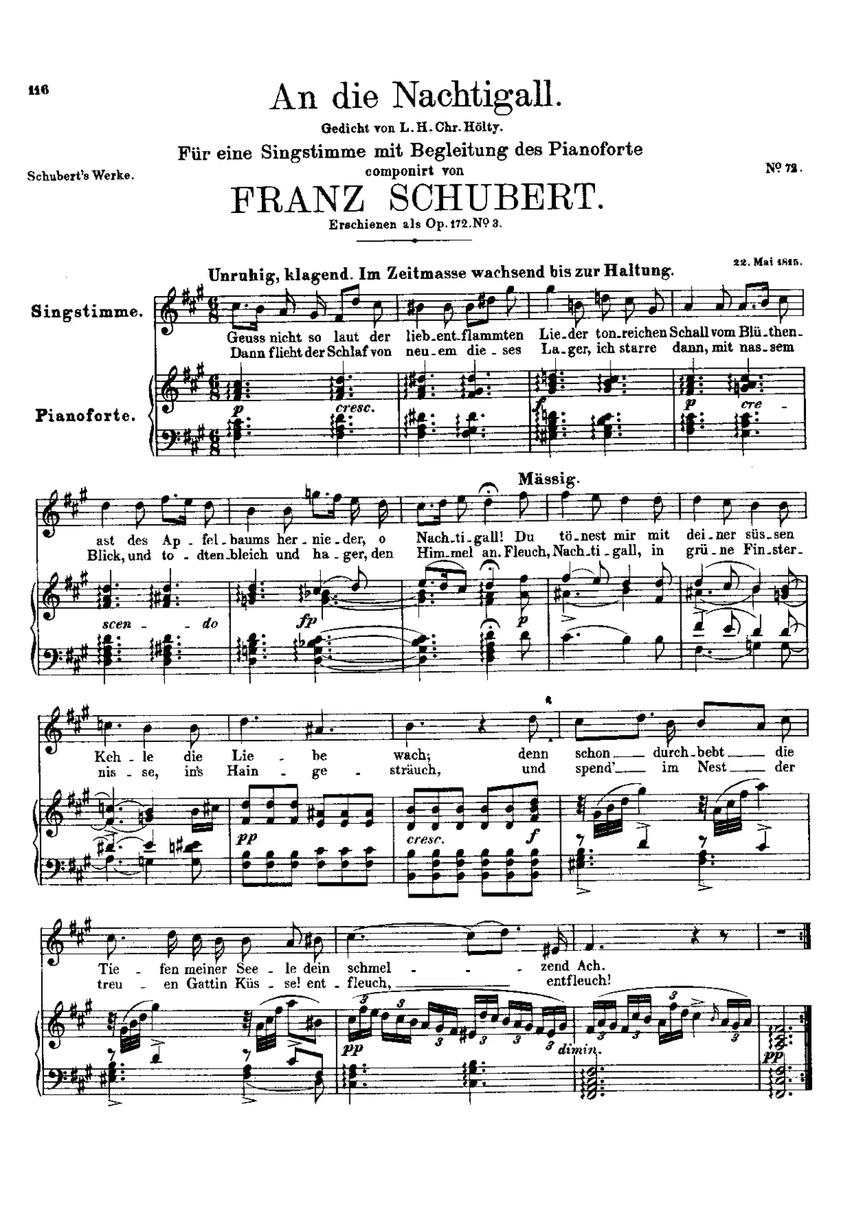 An die Nachtigall - Page 1