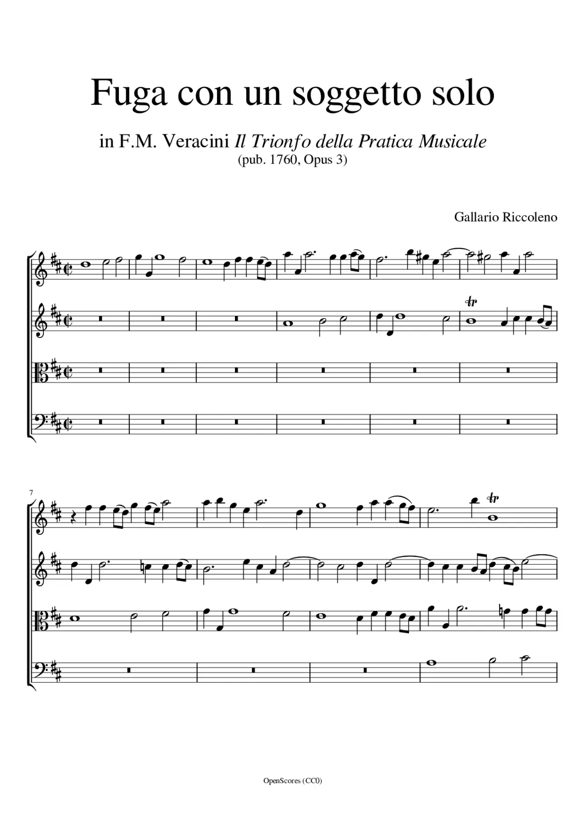 Fuga a quattro voci - Page 1