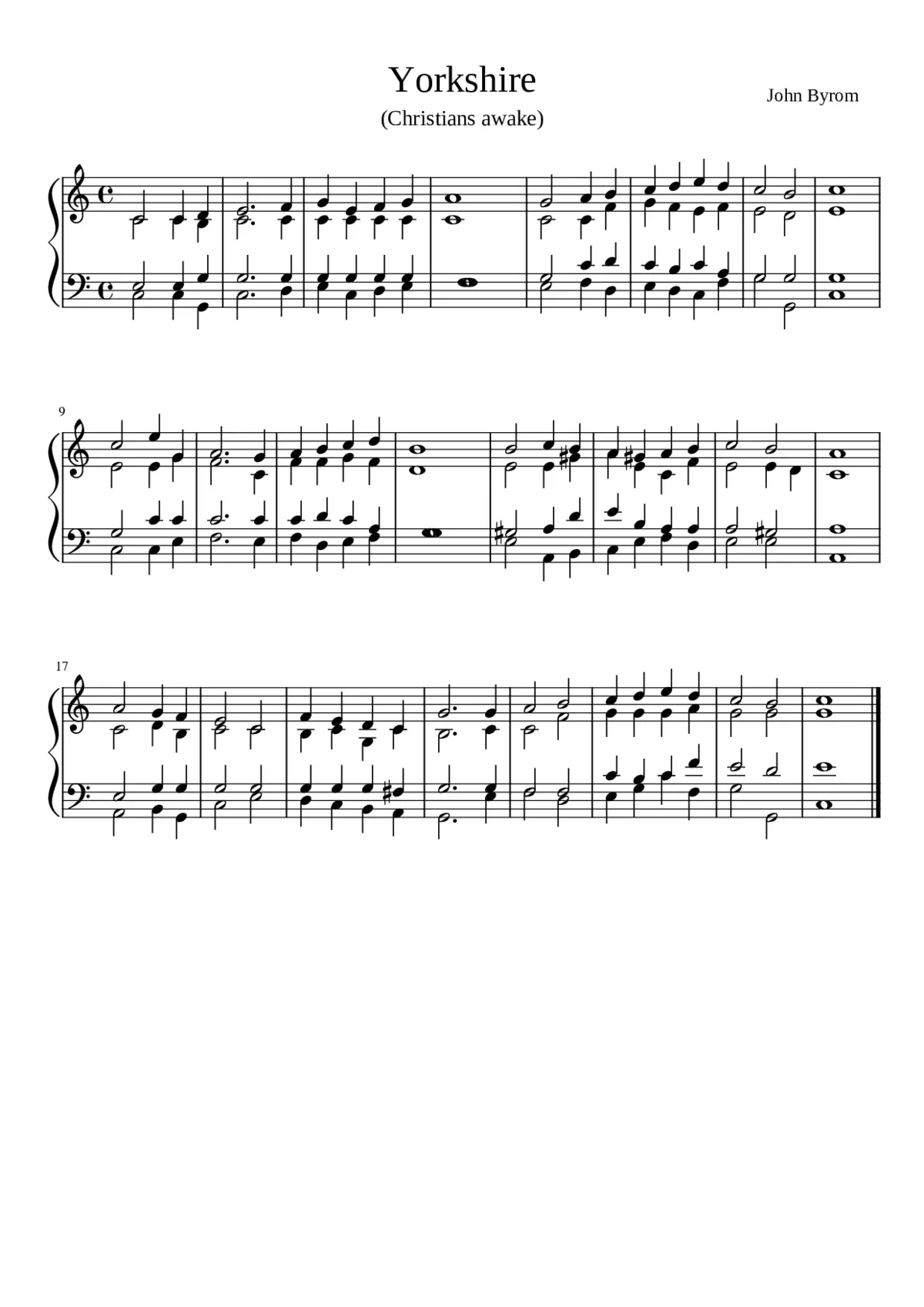 Yorkshire (Christians awake salute the happy morn) - Page 1