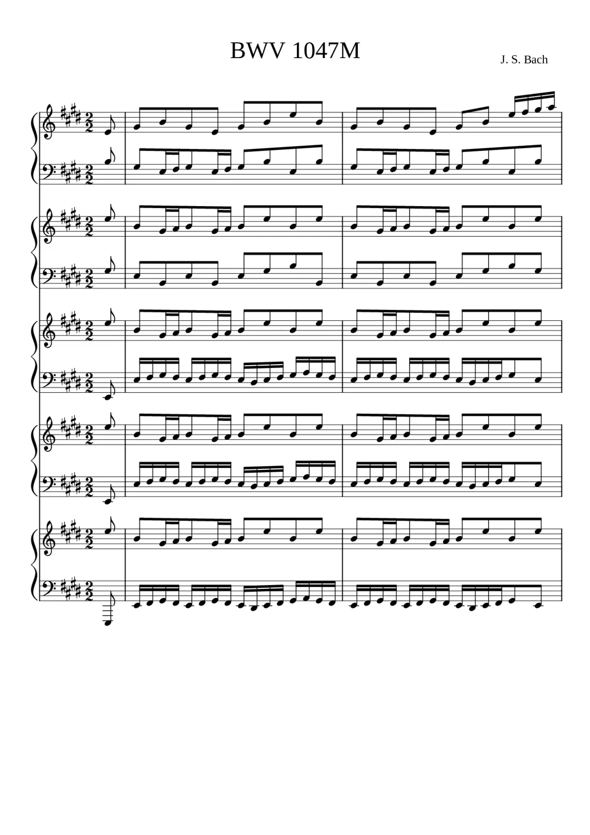 Brandenburg Concerto No.2 in F major BWV 1047 - Page 1