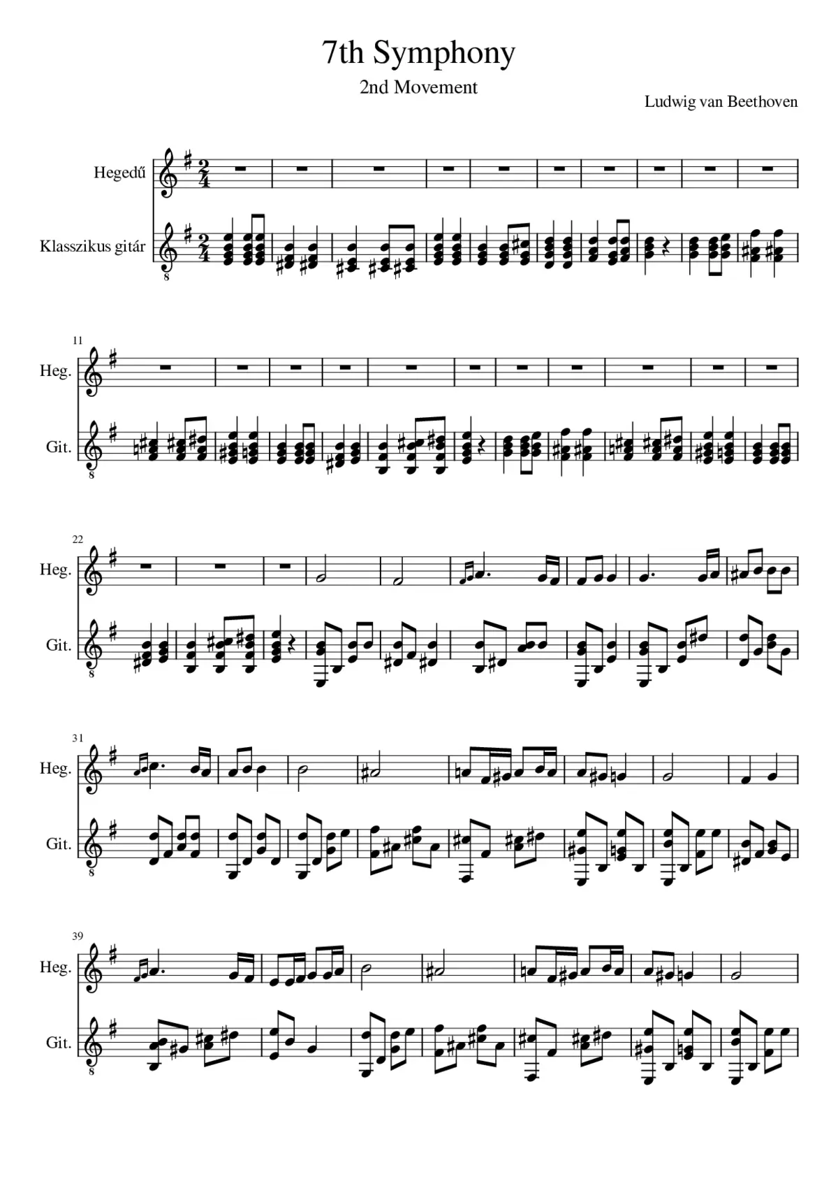 Symphony No.7 Op.92 - Page 1