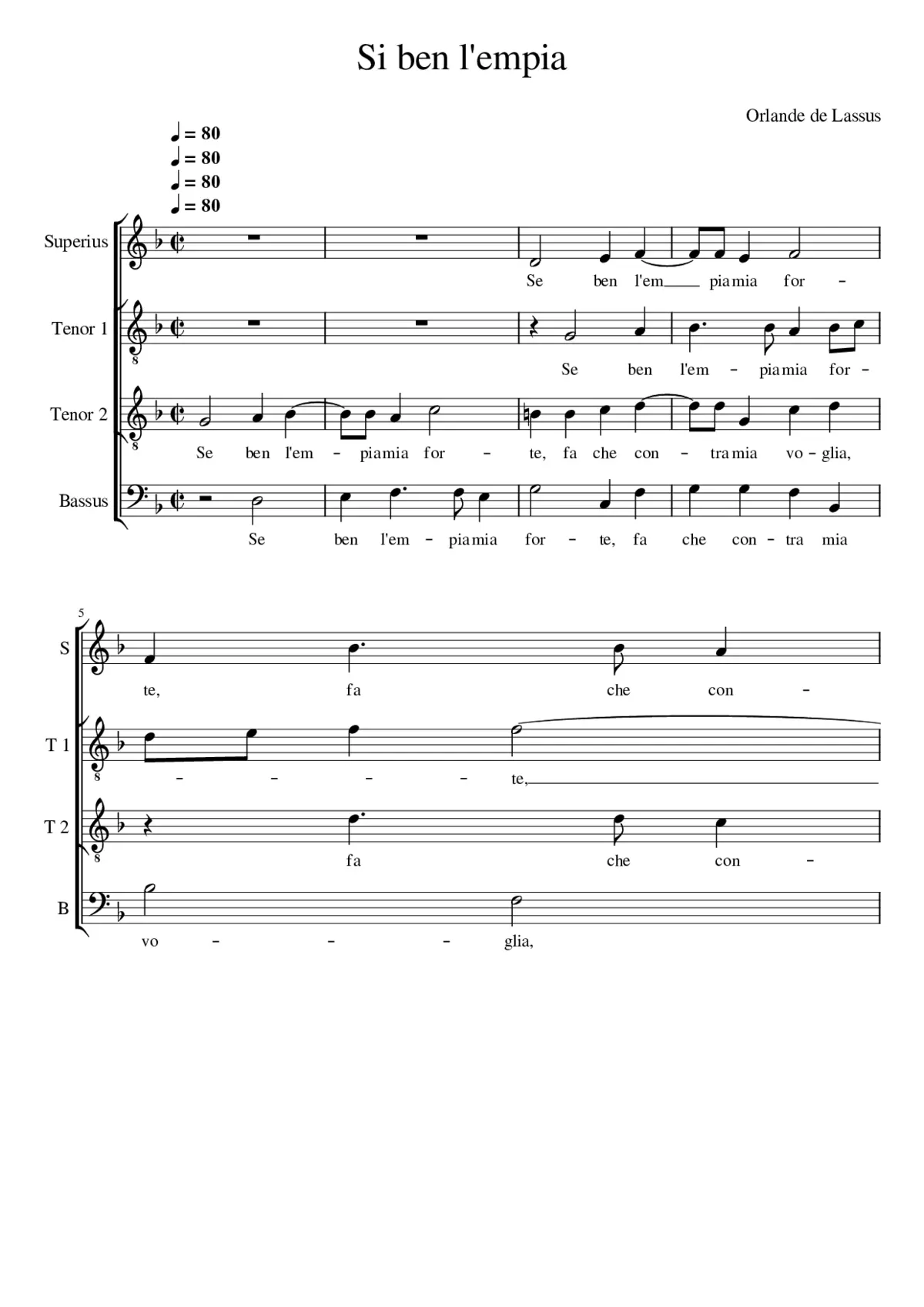 Se ben l'empia - Page 1