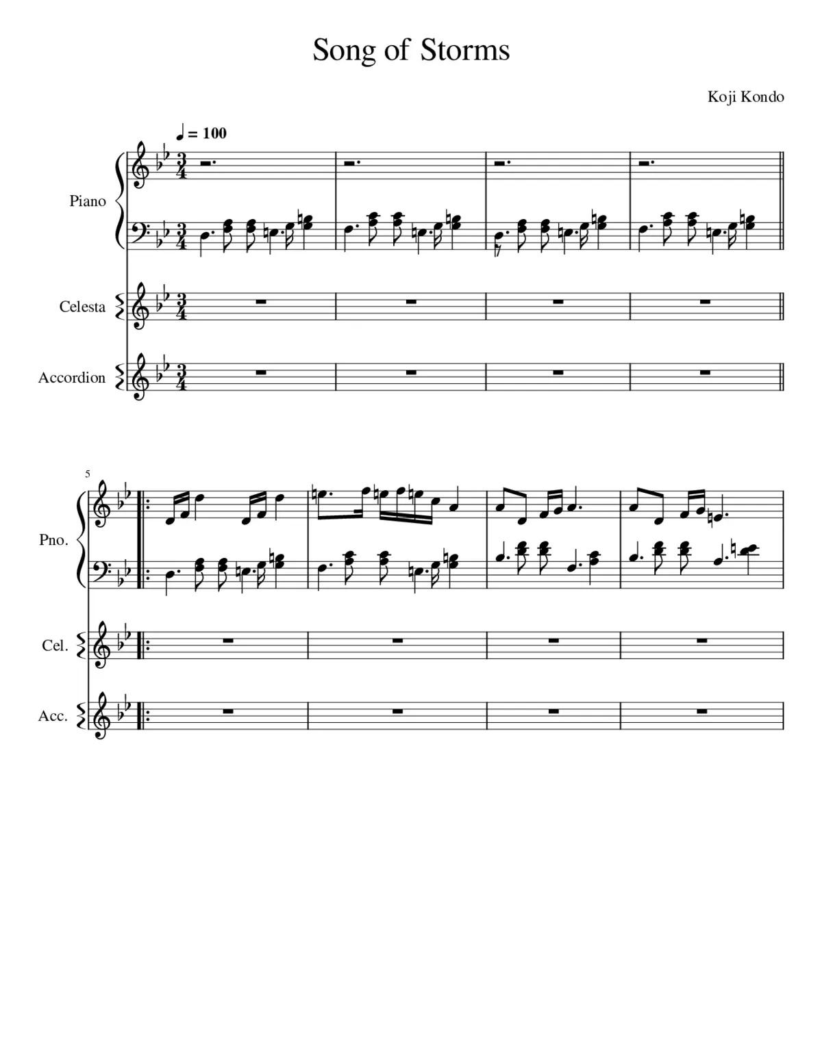 Song of Storms by Koji Kondo - Page 1