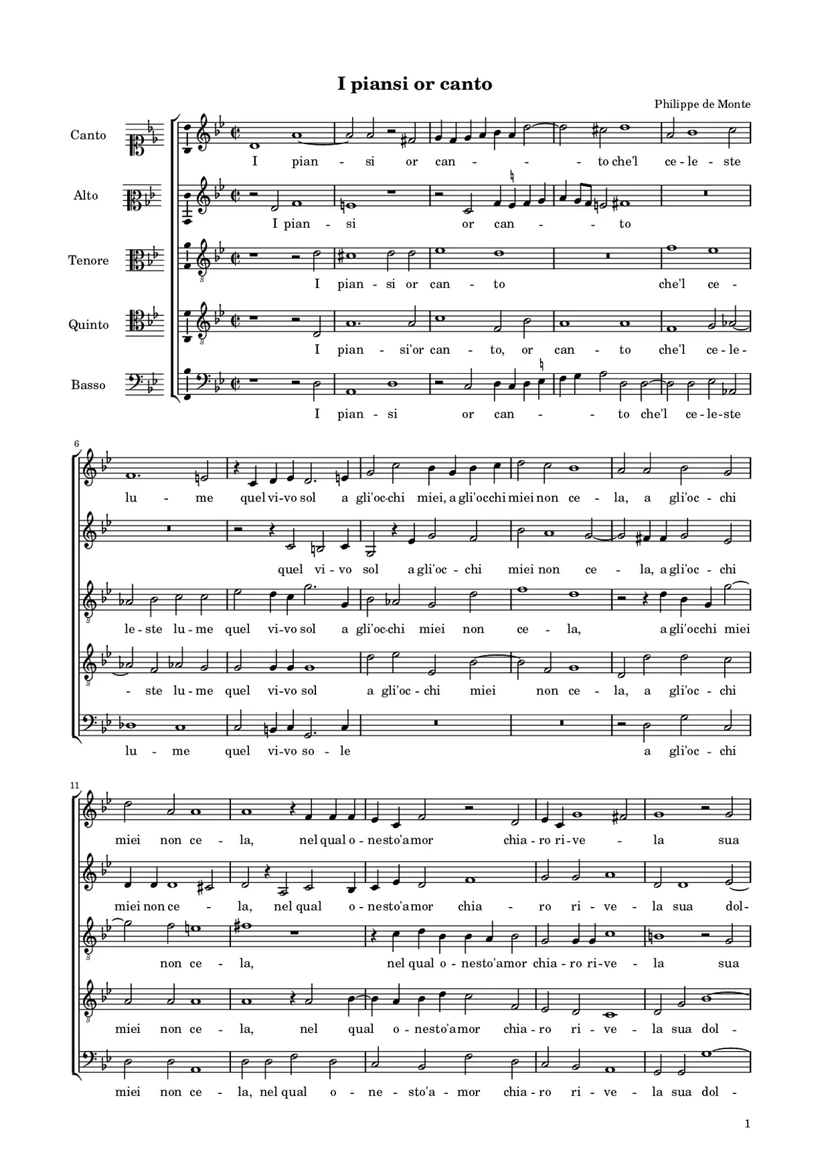 I' piansi, or canto - Page 1